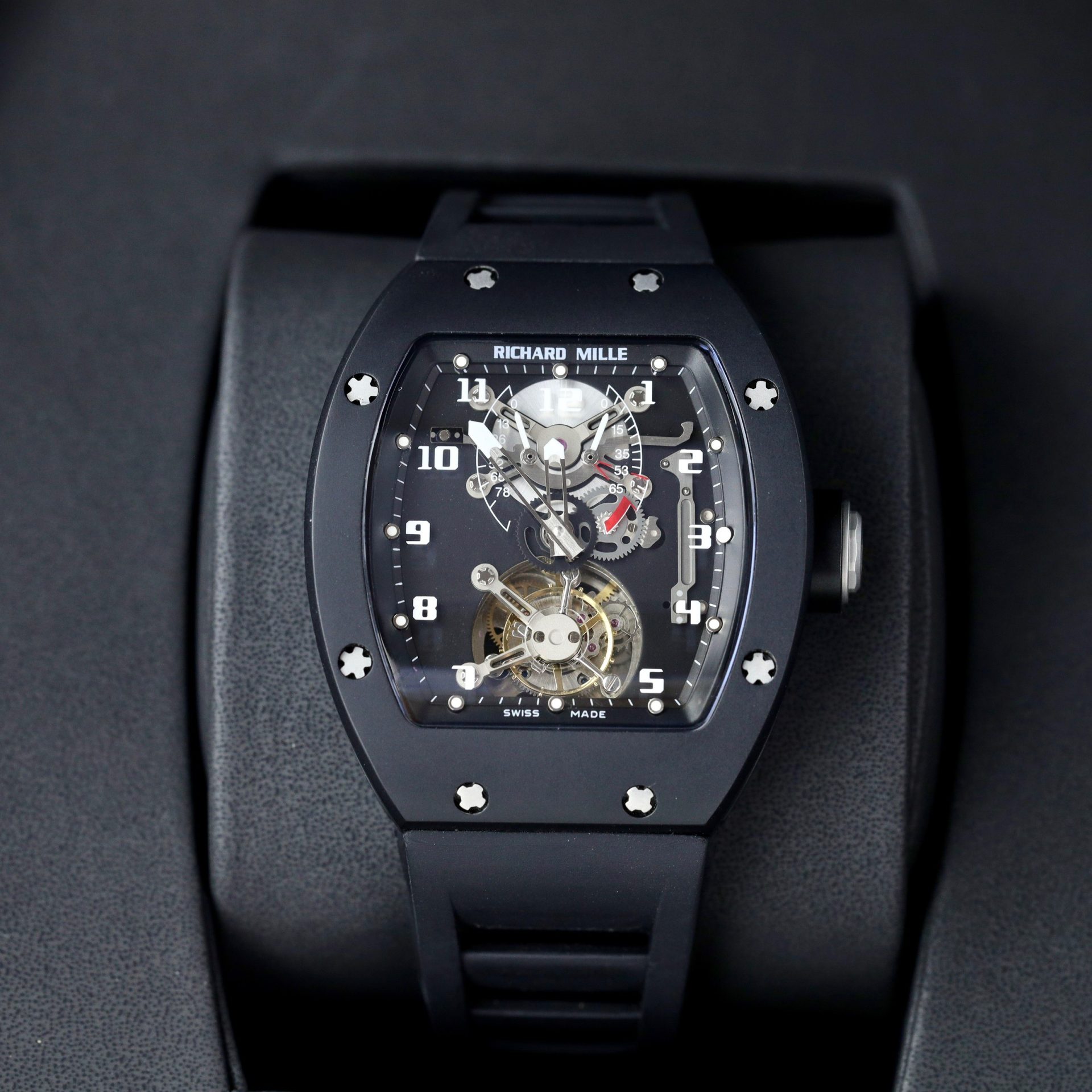 Richard Mille Replica Watch RM001 Tourbillon Black Ceramic 42mm - Elite Watch Atelier