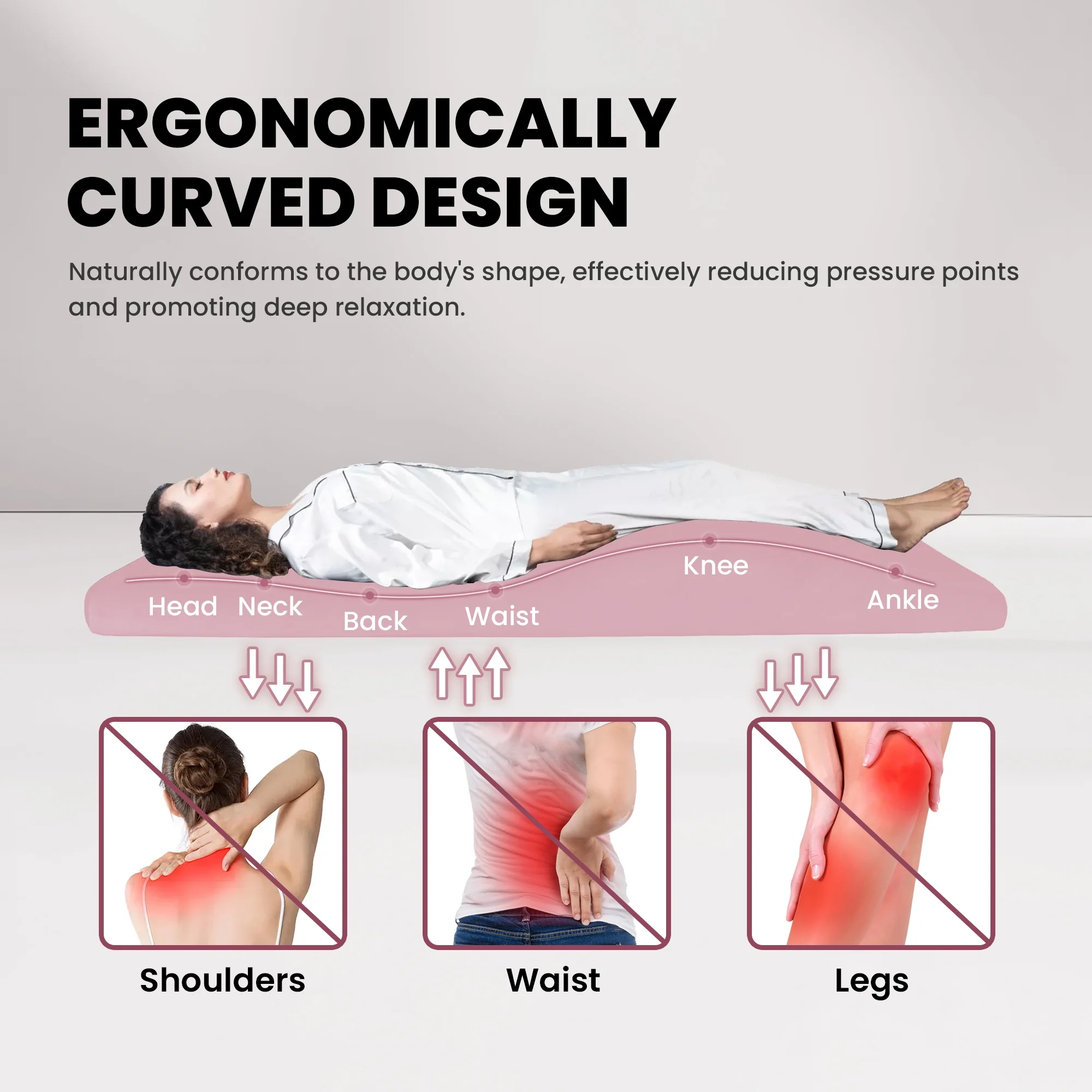 Lash Bed Foam Topper, Massage Table Memory Foam Topper, Ergonomic Curved Mattress Topper Lash Bed Cushion for Beauty Salon (71 Inches X 23.6 Inches(180cm X 60cm)) - Image 14
