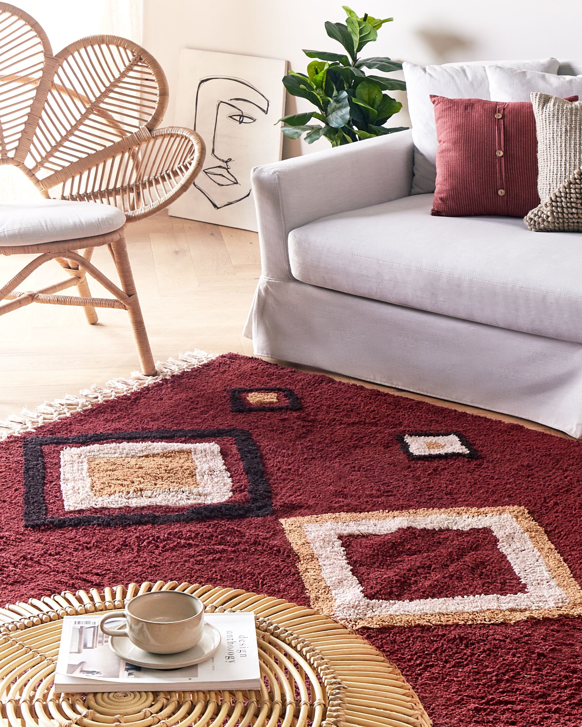 Rug SIIRT Red 160 x 230 cm Cotton