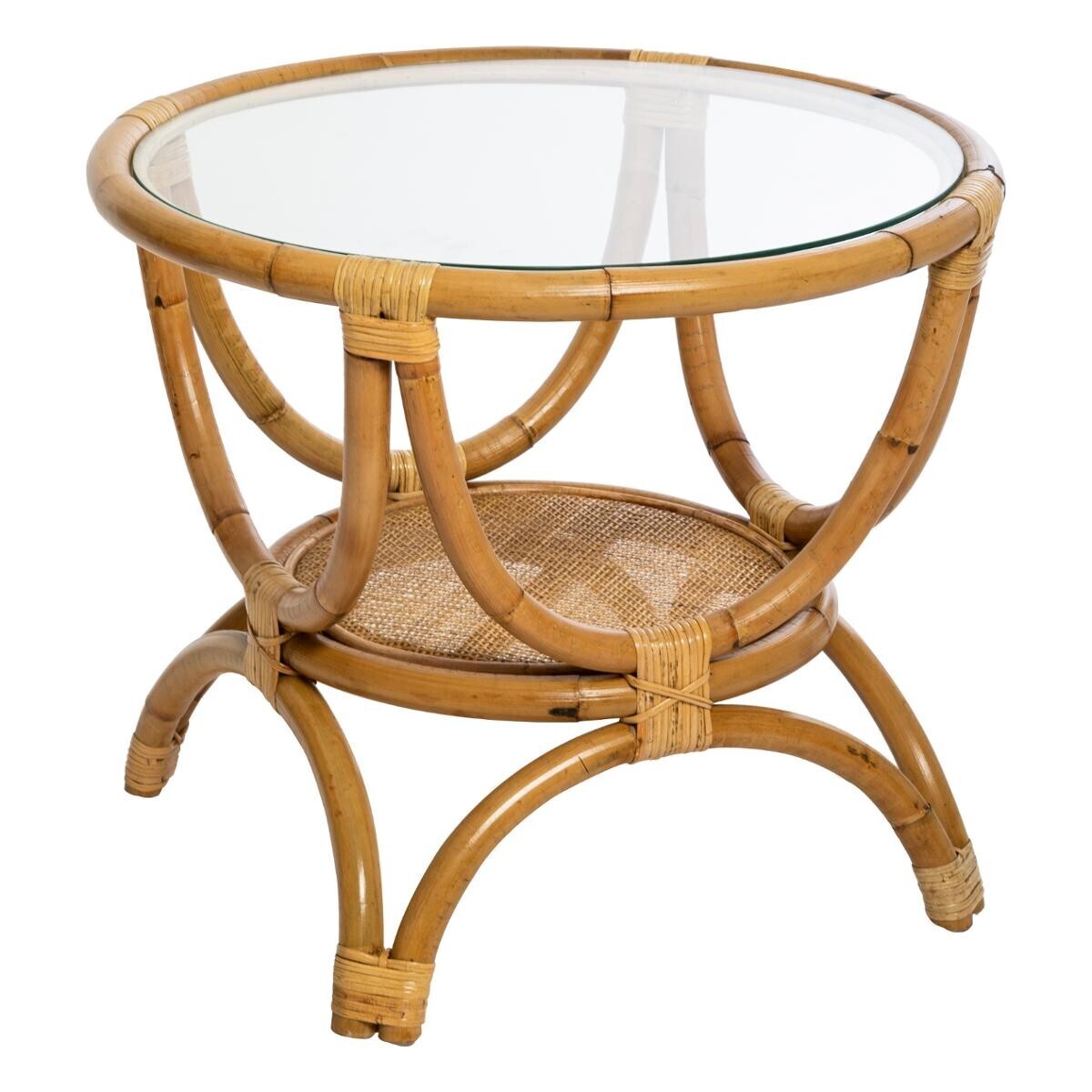 Side table "Farah" Rattan, D.59 cm