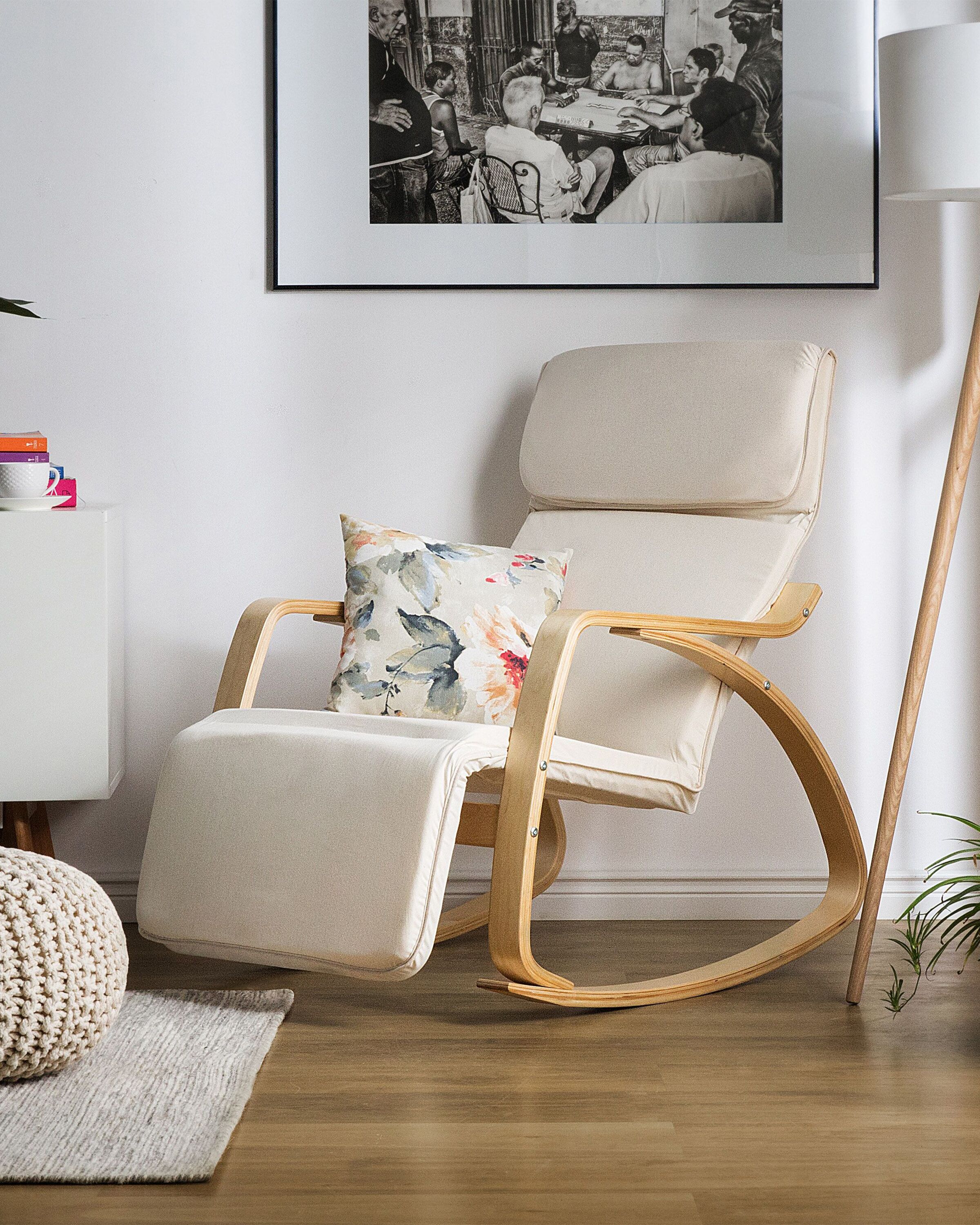 Rocking Chair WESTON Fabric Light Beige