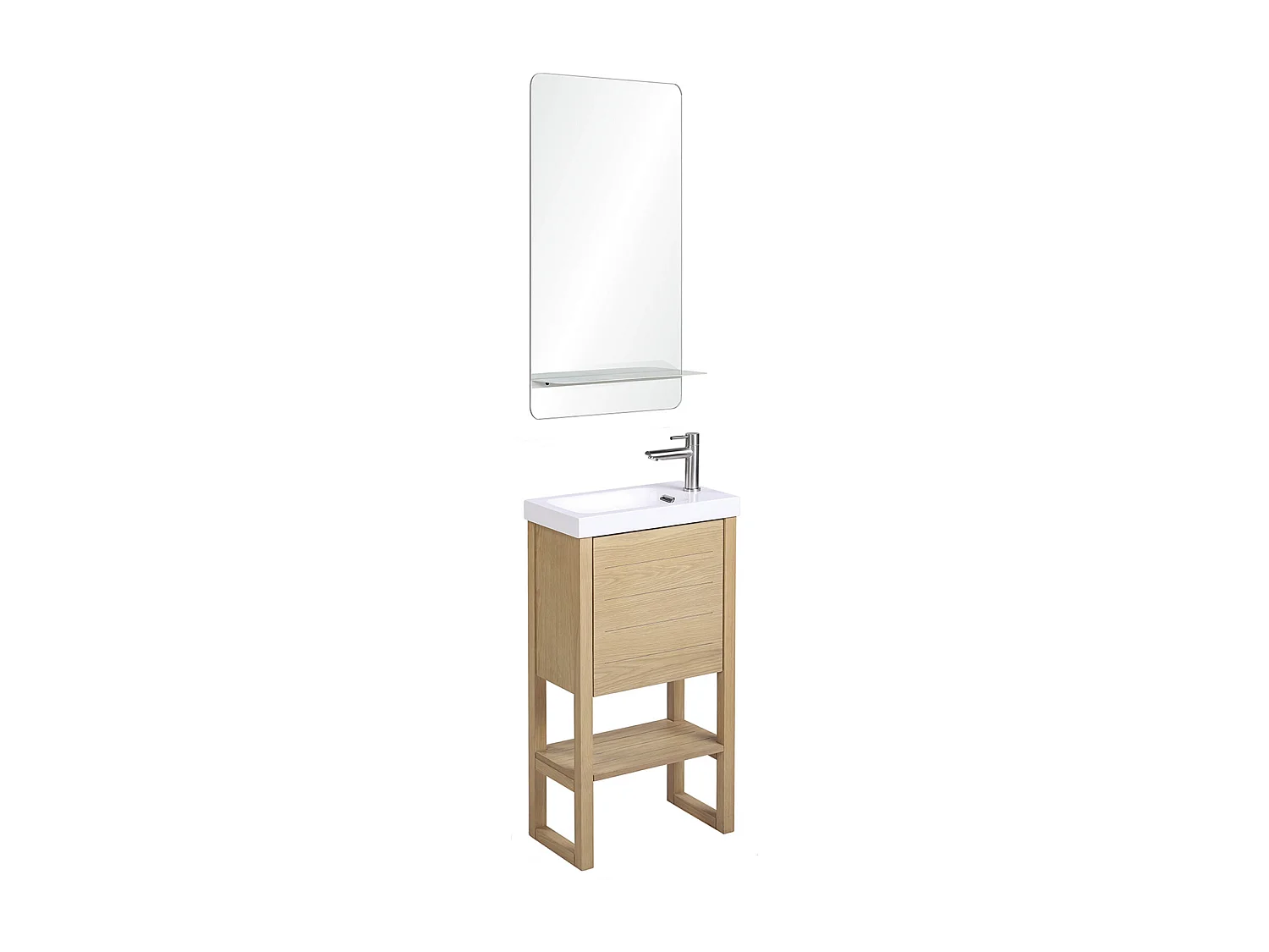 Meuble lave-mains ATOLL avec vasque blanche + miroir