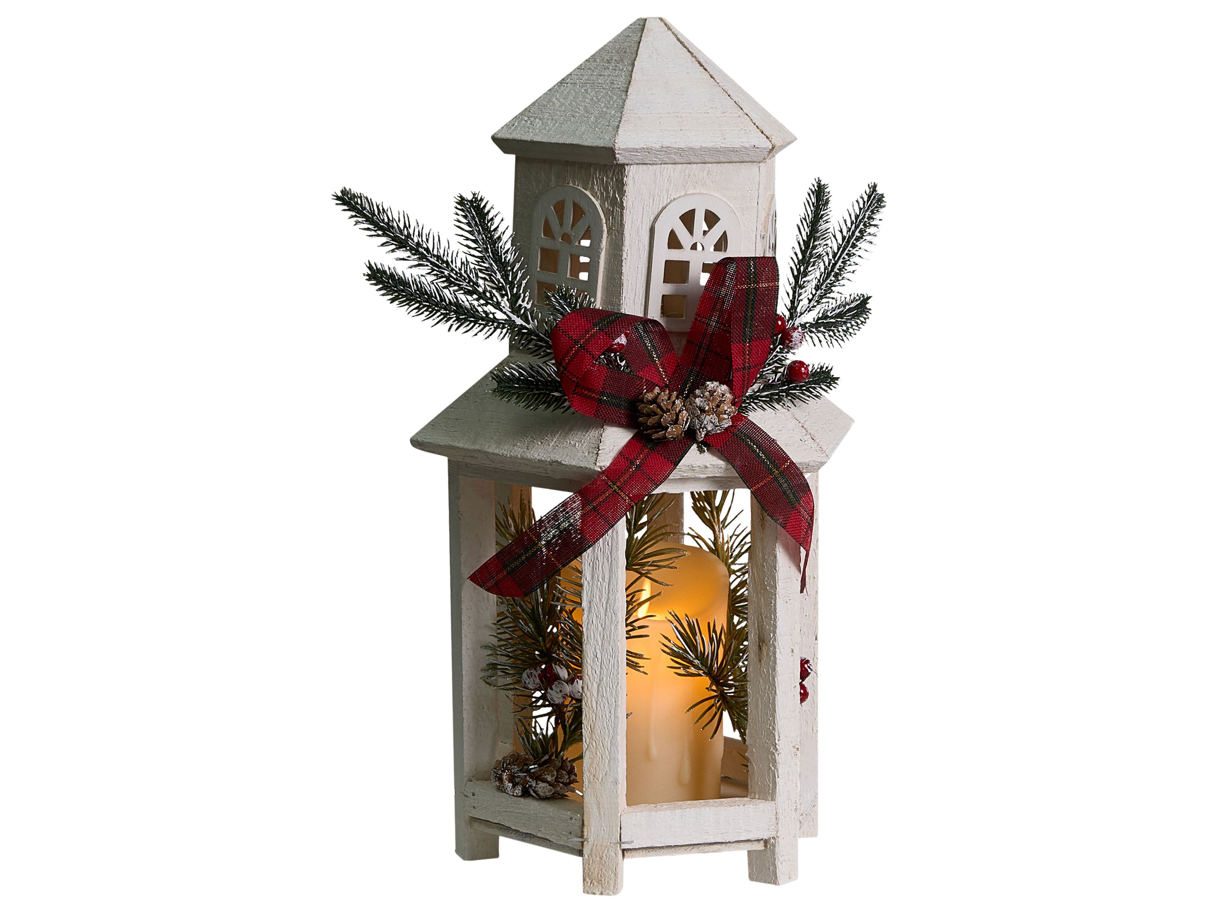 LED Lantern SAVIVESI Christmas Motif 38 cm White