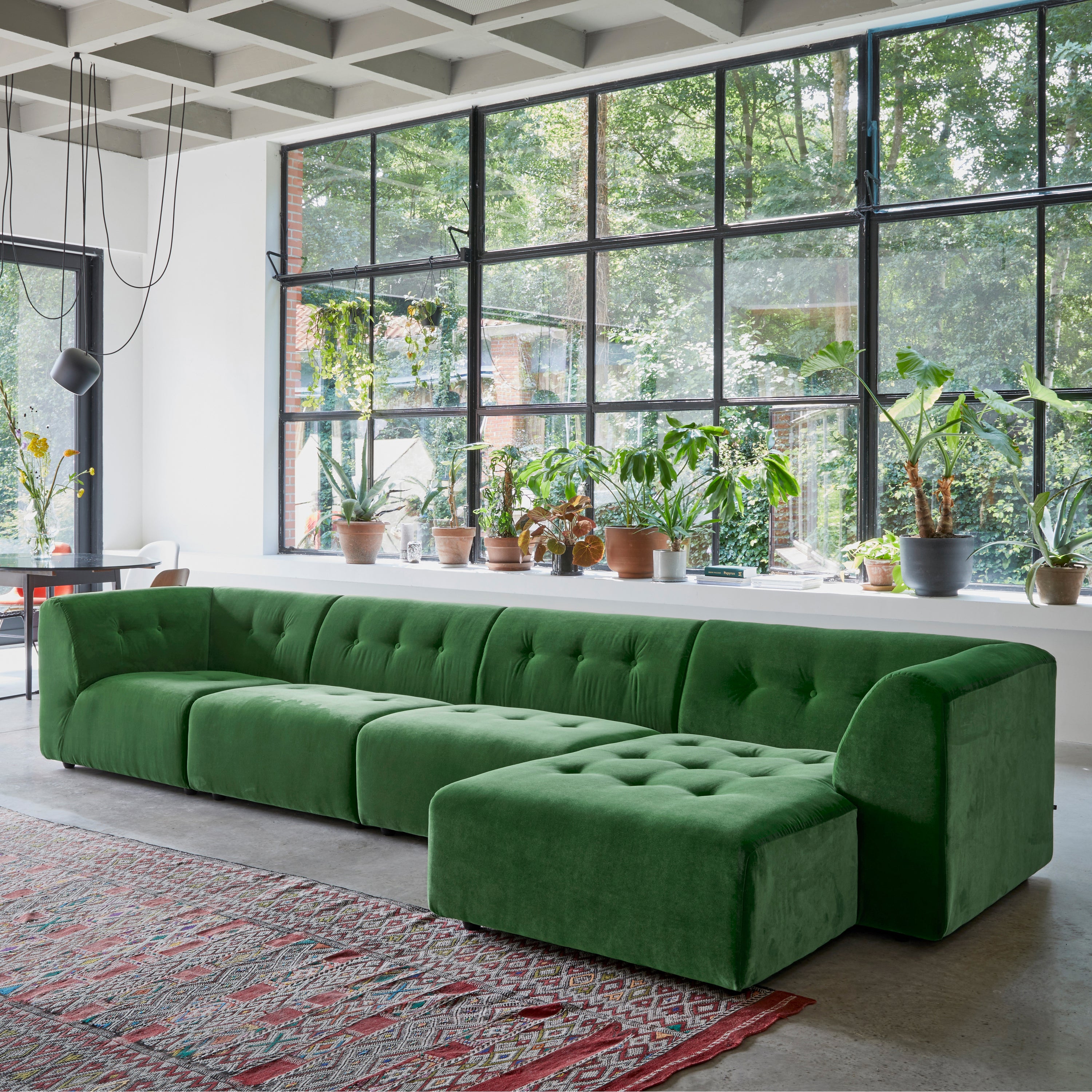 HKliving Vint Bank Element - 1,5-zitsbank Links - Royal Velvet - Groen