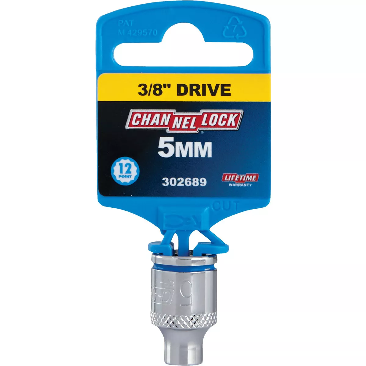 Channellock 3/8 In. Drive 5 mm 12-Point Shallow Metric Socket