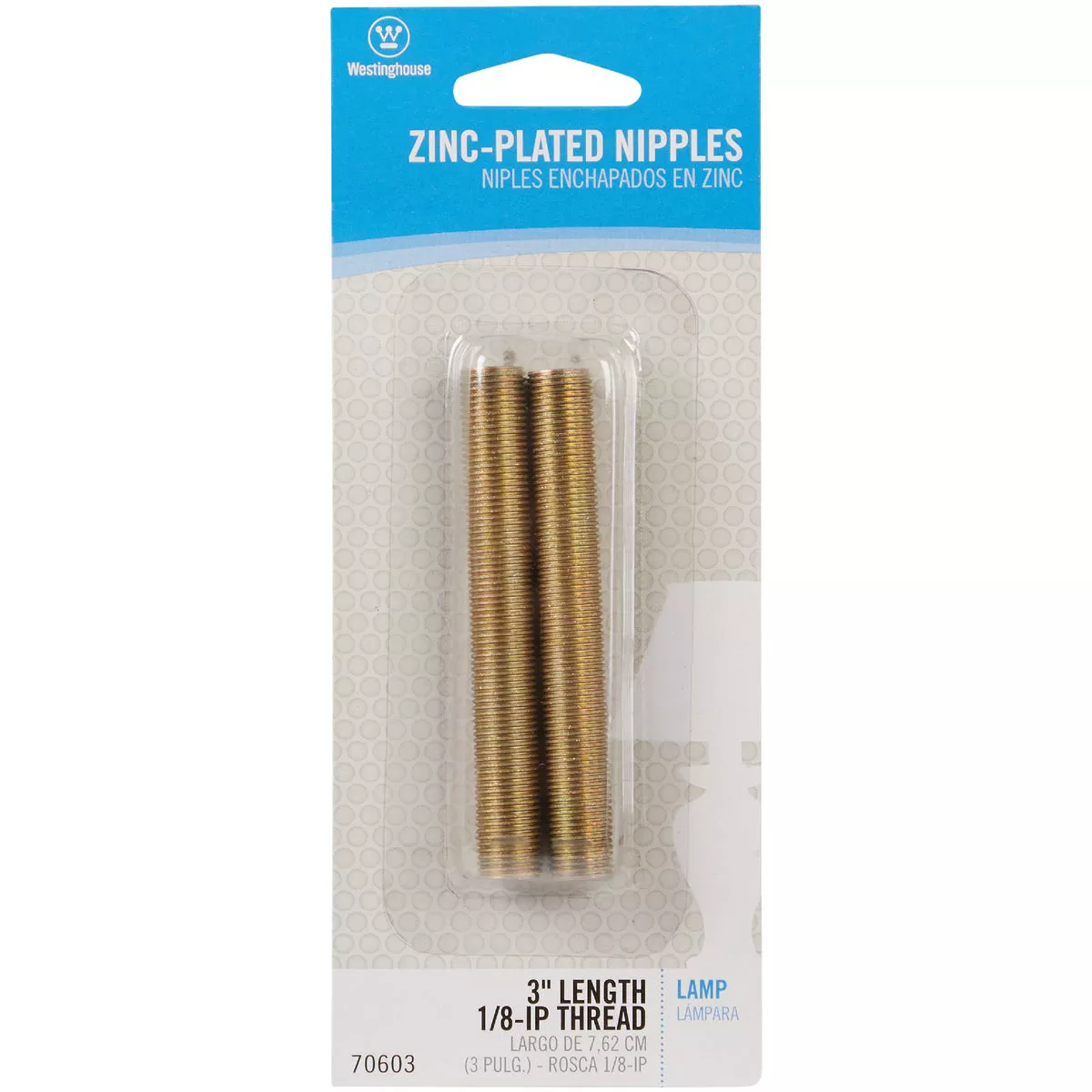 Westinghouse 1/8-IP 3 In. Steel Lamp Nipple (2-Pack)