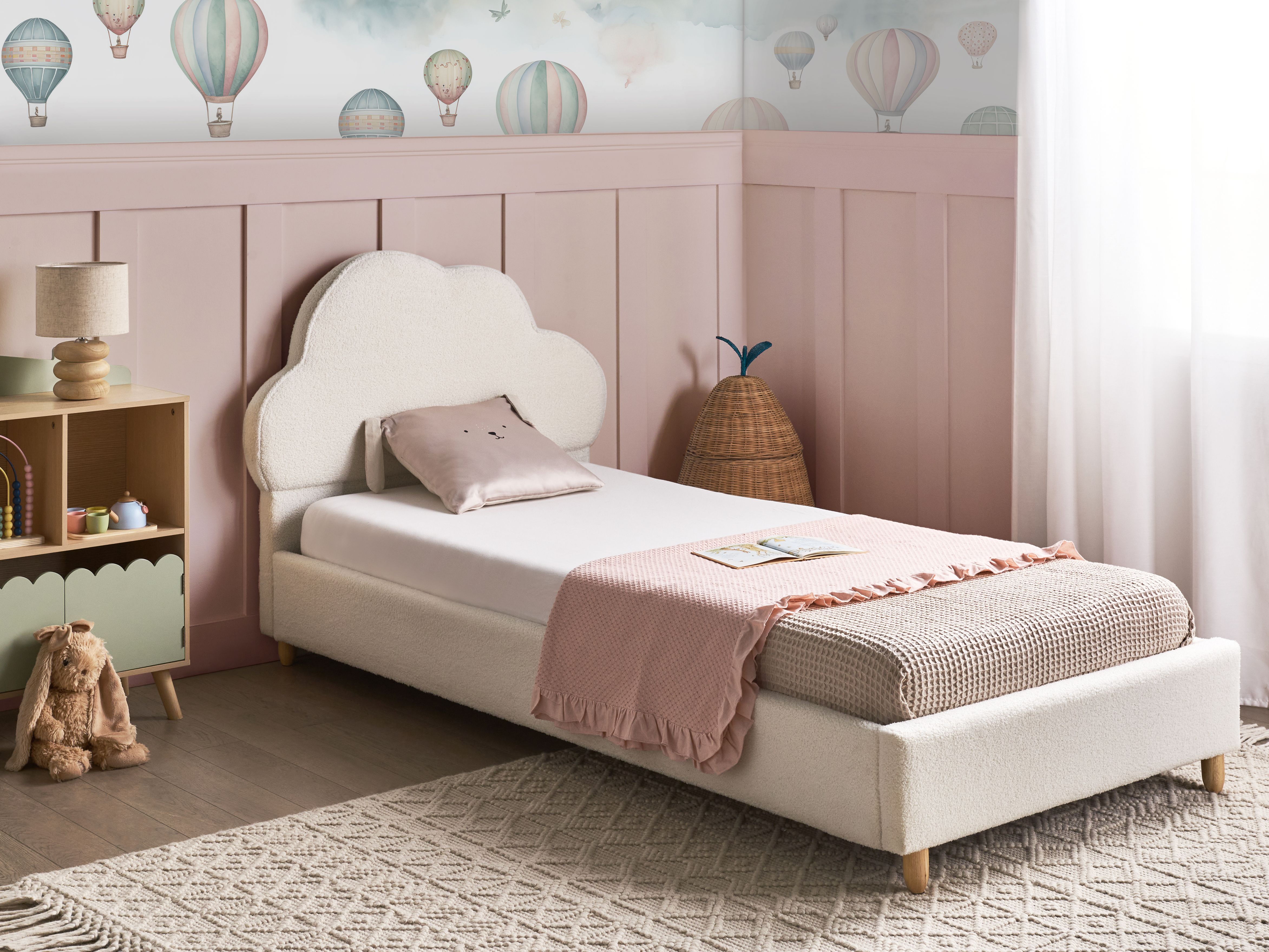 Kids Bed Cloud Boucle BELLEVUE 90 x 200 cm (EU Single) Off-White