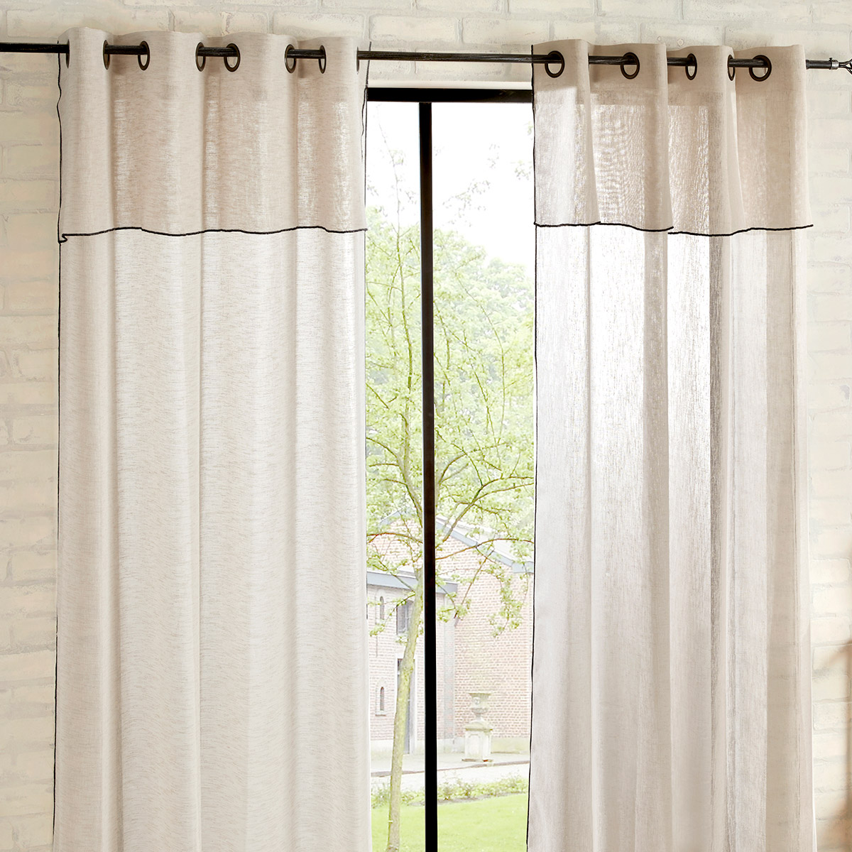 Veiling "Fred" Metal, white, 140x240 cm