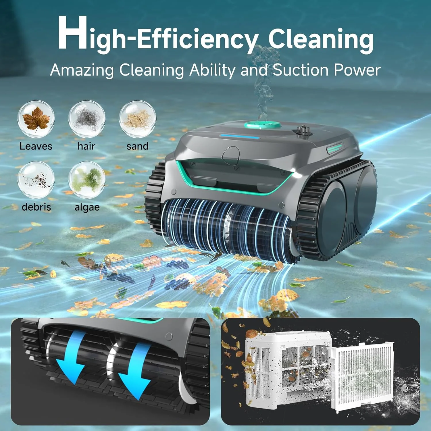 WYBOT Cordless Robotic Pool Cleaner With Dual Filtration And 180 Minutes Runtime - C2 - Image 2 WYBOT Cordless Robotic Pool Cleaner With Dual Filtration And 180 Minutes Runtime - C2 - Image 2
