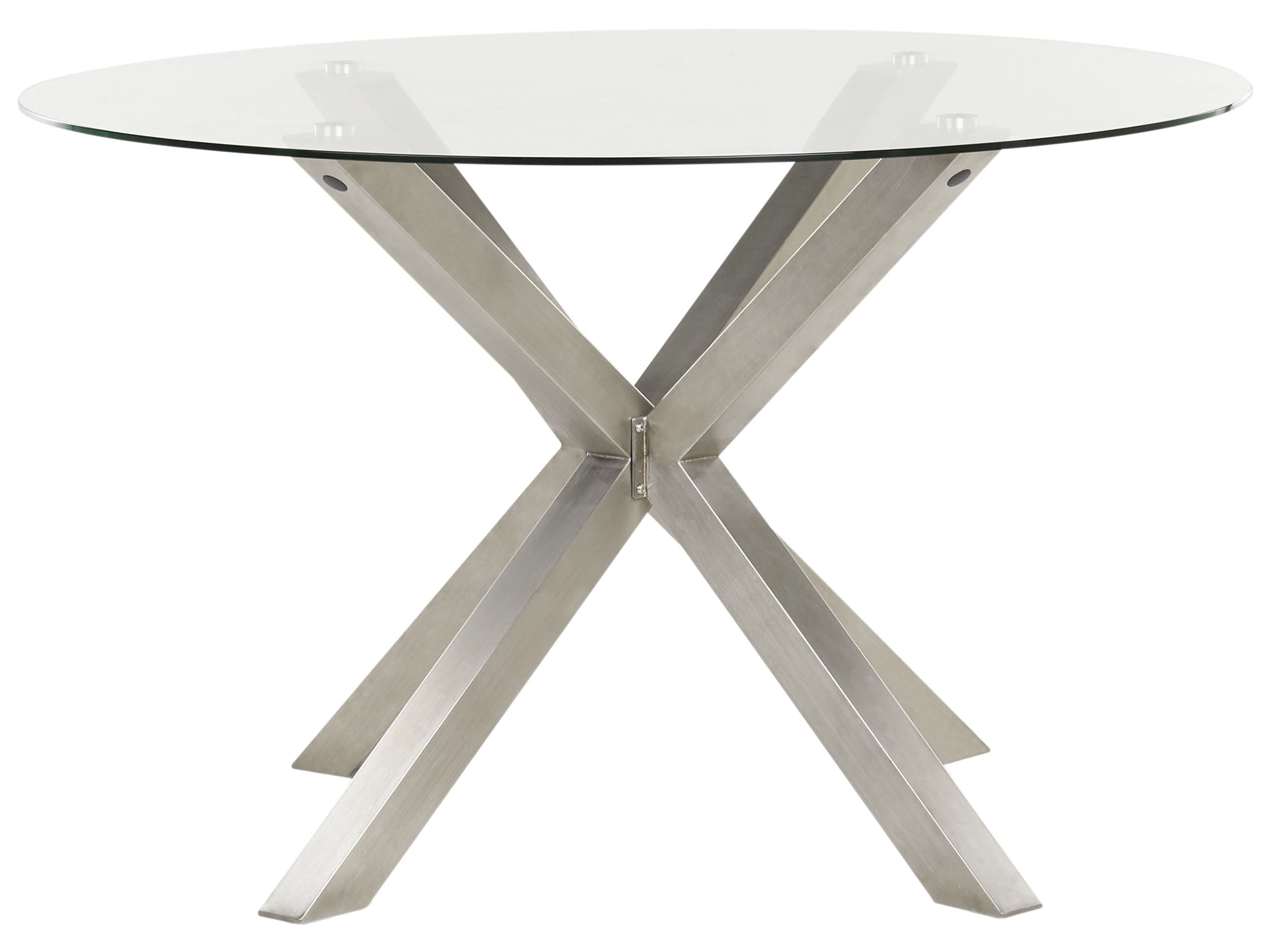 Garden Dining Table MALETTO 120 cm 120 cm Glass Silver