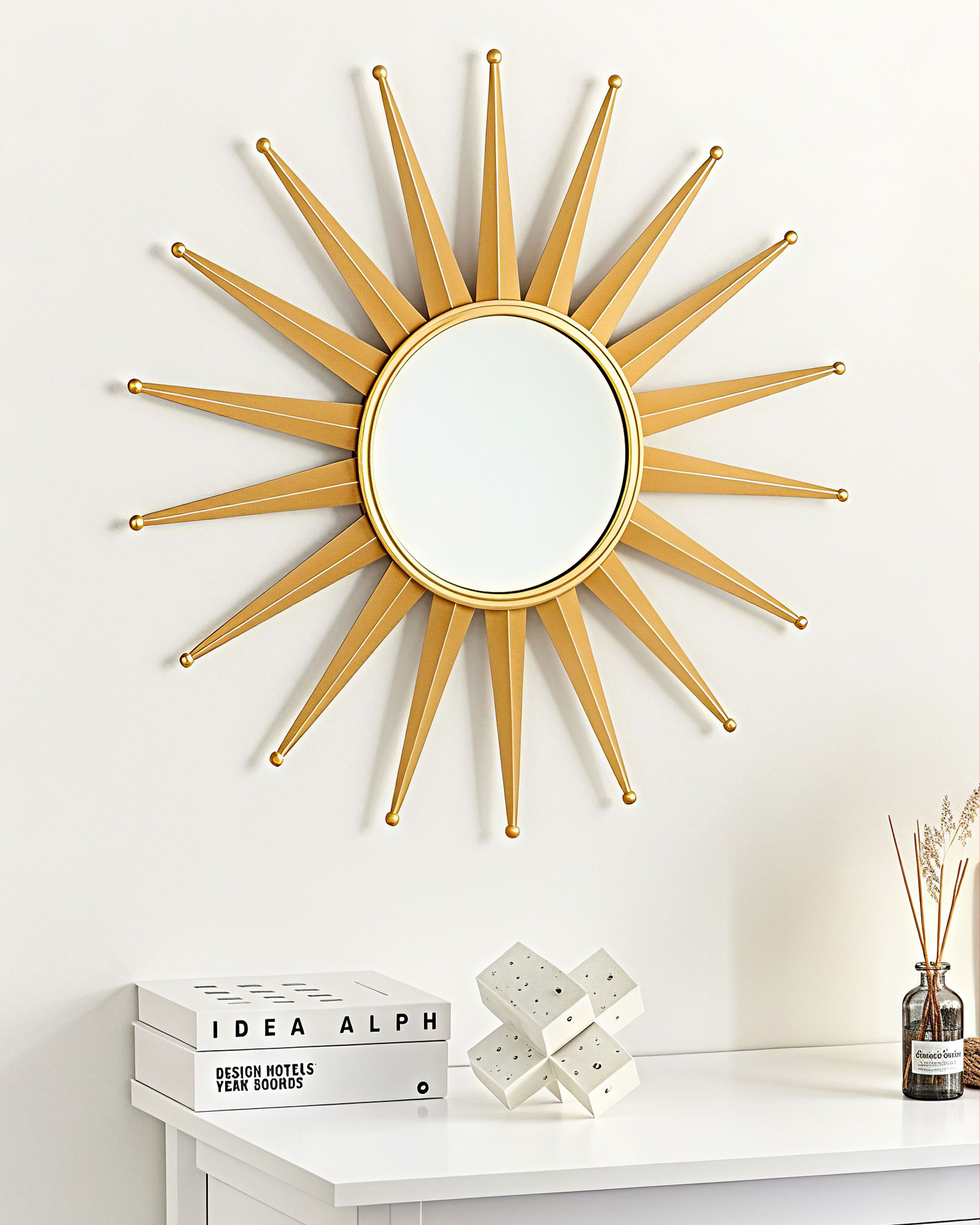 Wall Mirror PERELLI 60 cm 60 cm Metal Gold