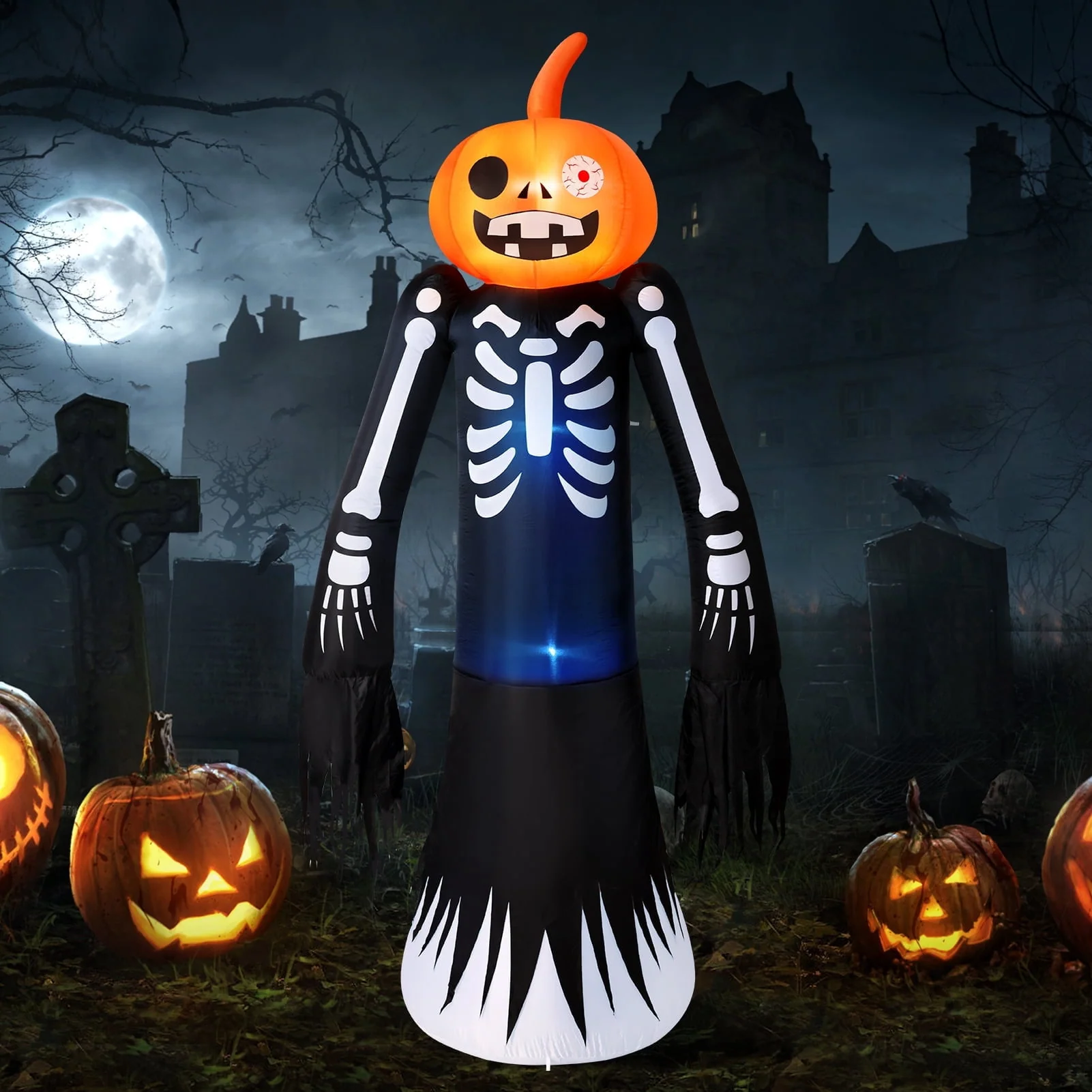 Ayieyill 8.5FT Halloween Inflatables Pumpkin Ghost Family with Built-in LED Lights, Halloween Blow up Yard Decorations - Image 7 Ayieyill 8.5FT Halloween Inflatables Pumpkin Ghost Family with Built-in LED Lights, Halloween Blow up Yard Decorations - Image 7