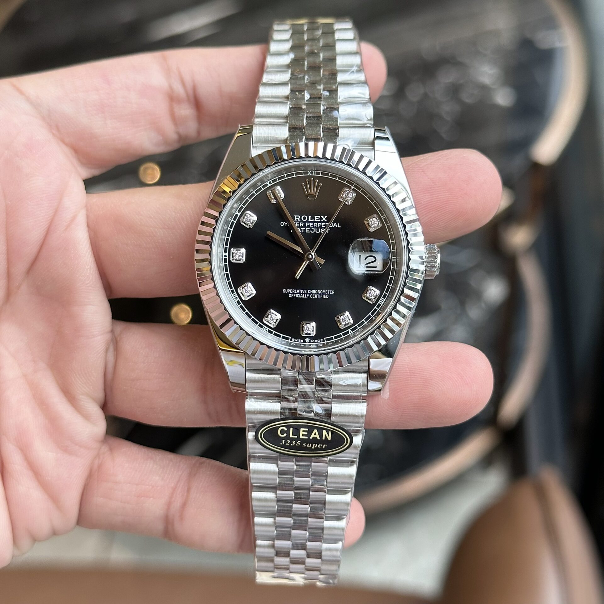 Rolex Replica 1:1 Watch Datejust 126334 Black Dial With Diamond Numbers Clean 41mm - Top club