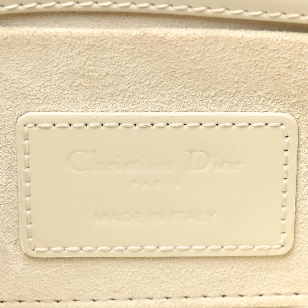 Replica Dior Lady D-Joy Handbags in White Patent Calfskin Leather