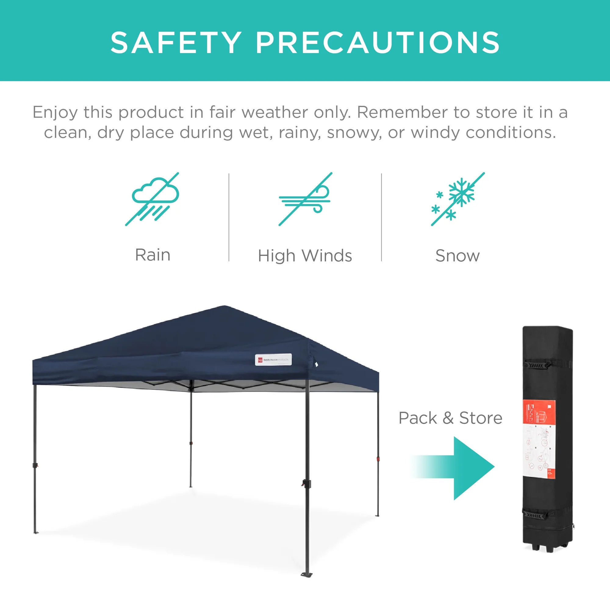 Best Choice Products 10x10ft Easy Setup Pop Up Canopy w/ 1-Button Setup, Wheeled Case, 4 Weight Bags - White - Image 168