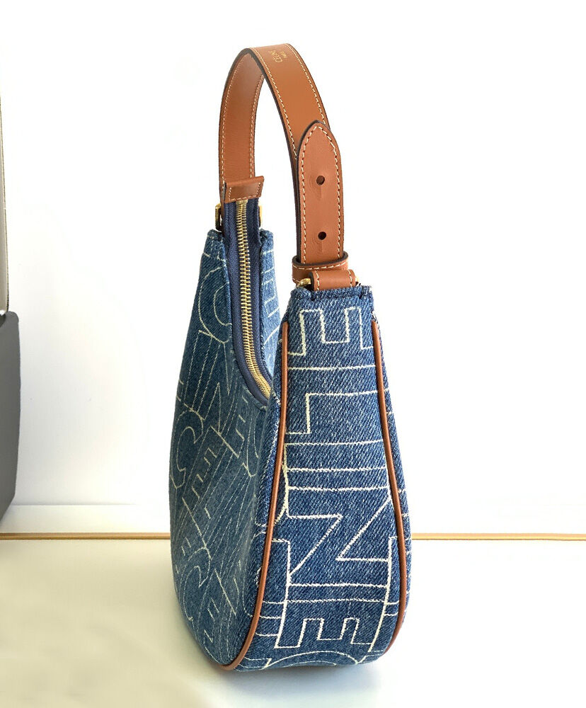 Celine Ava Bag In Denim With Celine All-Over Print Blue1:1High-quality replica