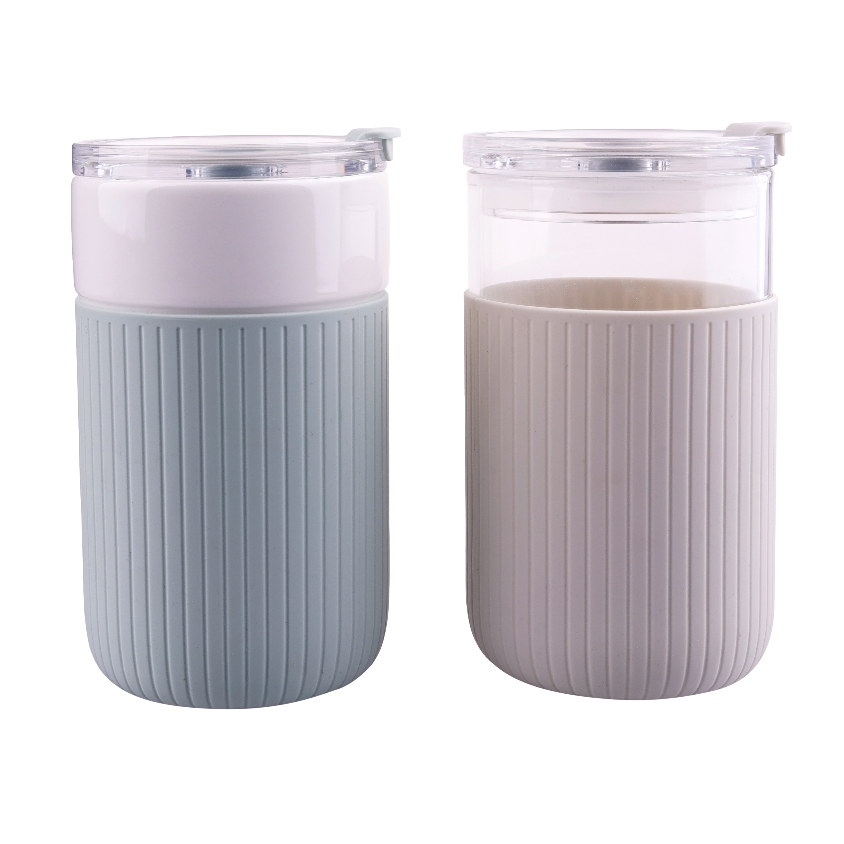 Clean Travel 450ml Double-Layer Borosilicate Glass Mug Premium Car Cup with Silicone Sleeve Drinkware for On-The-Go Convenience