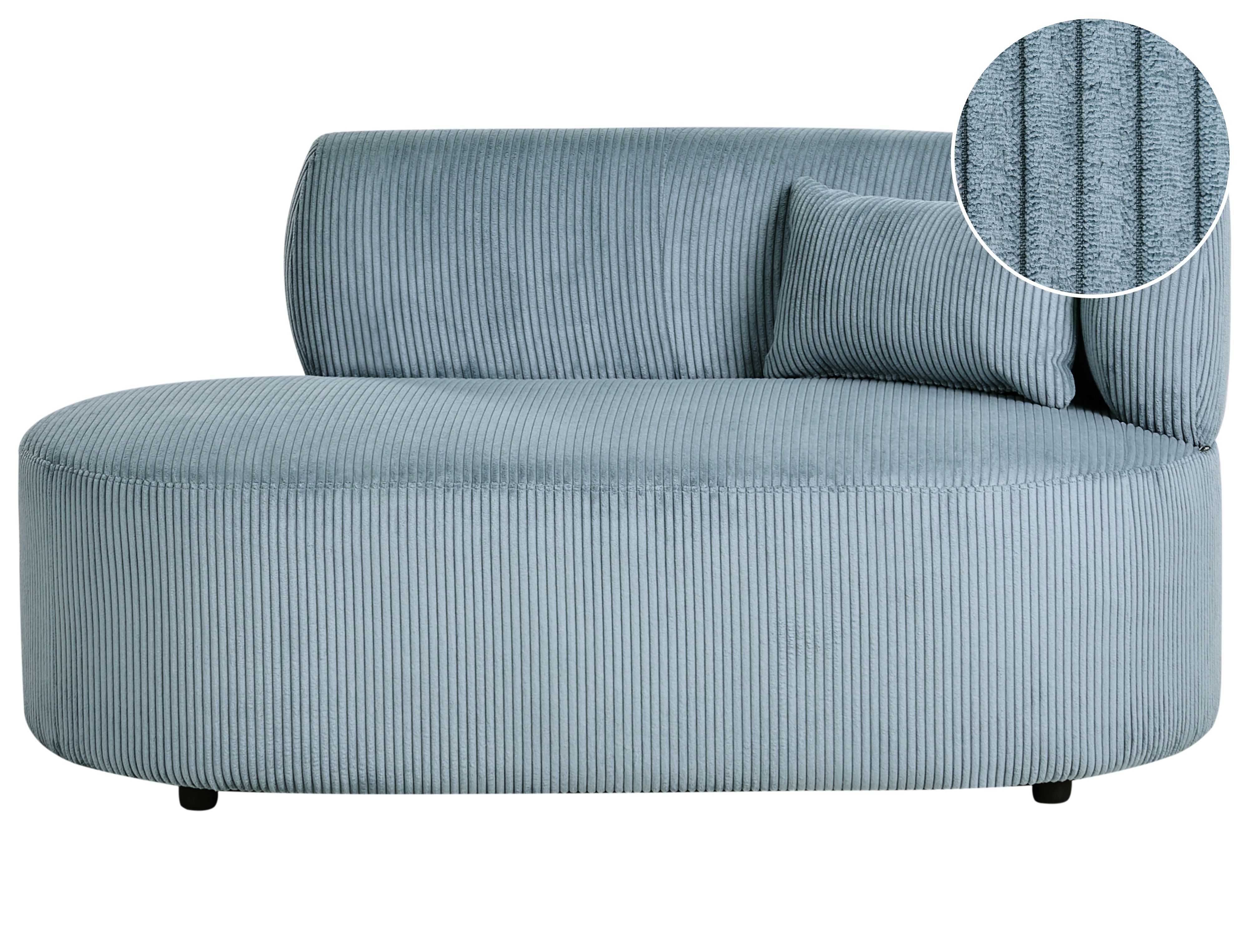 Right-Hand Chaise Lounge VANVEY Corduroy Blue