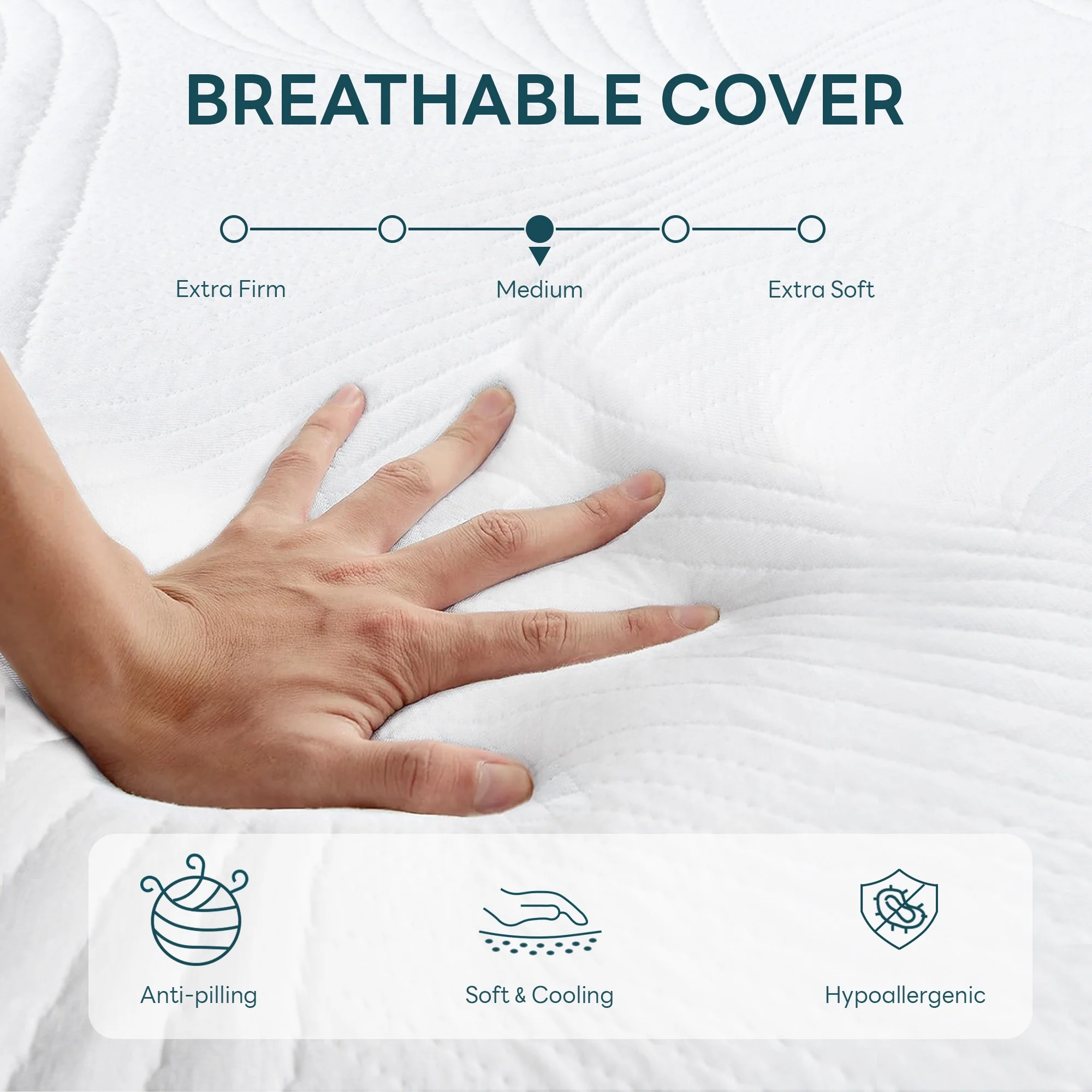 Soges 10 inch Twin Size Memory Foam Mattress with Removable Washable Mattress Cover, Medium Firm Gel Memory Foam Mattress for Pressure Relief, Fiberglass Free Mattress in a Box, CertiPUR-US