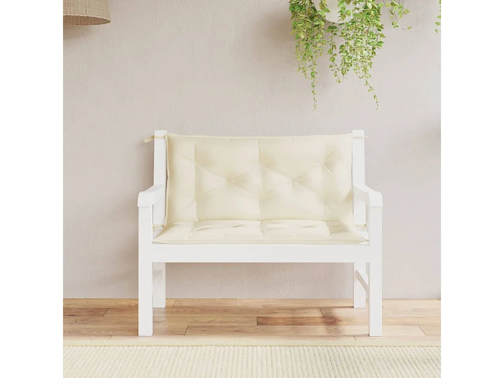 Coussins de banc jardin lot de 2 crème 100x50x7 cm tissu oxford