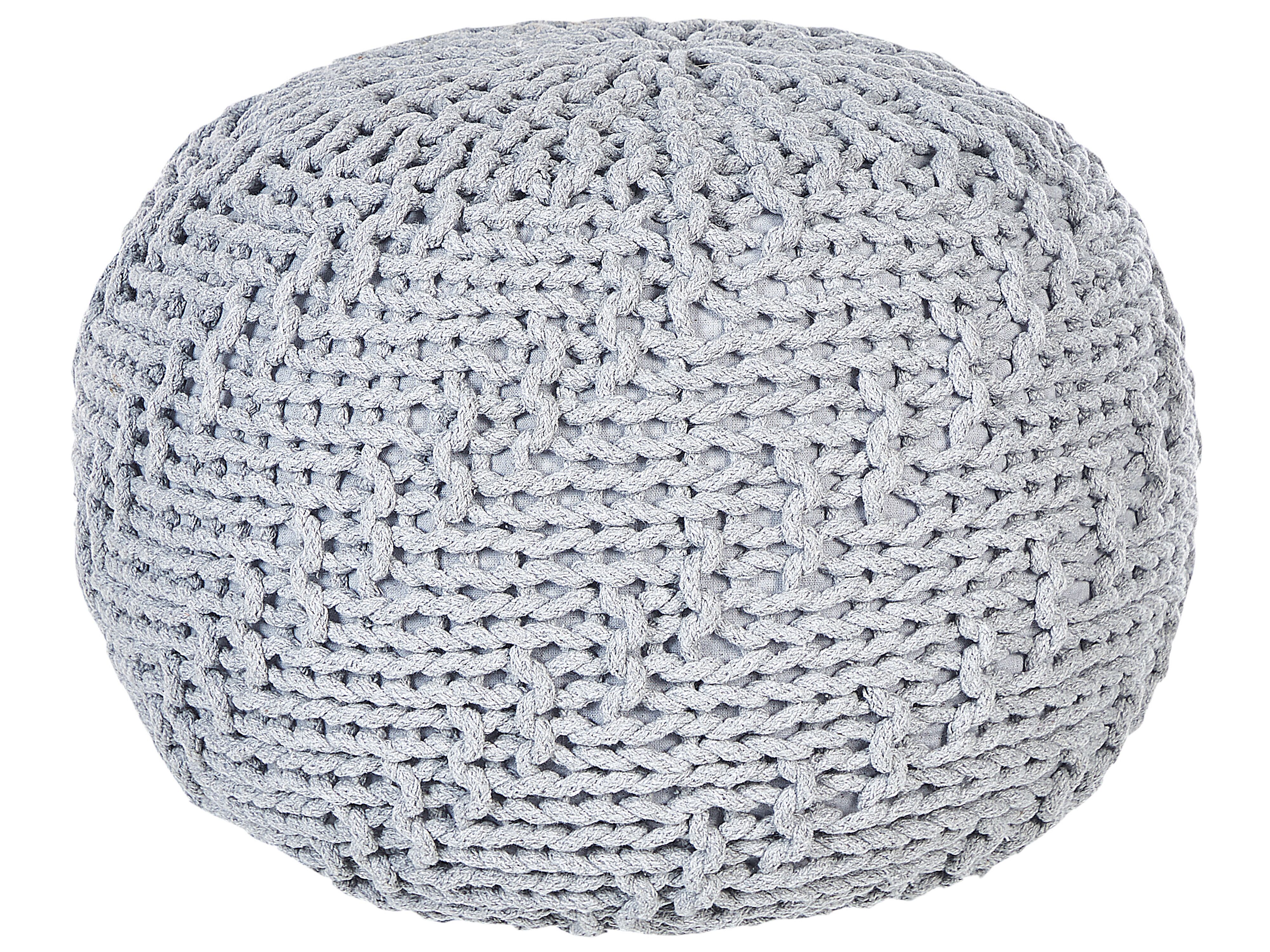 Pouffe PRIENE Cotton Light Grey