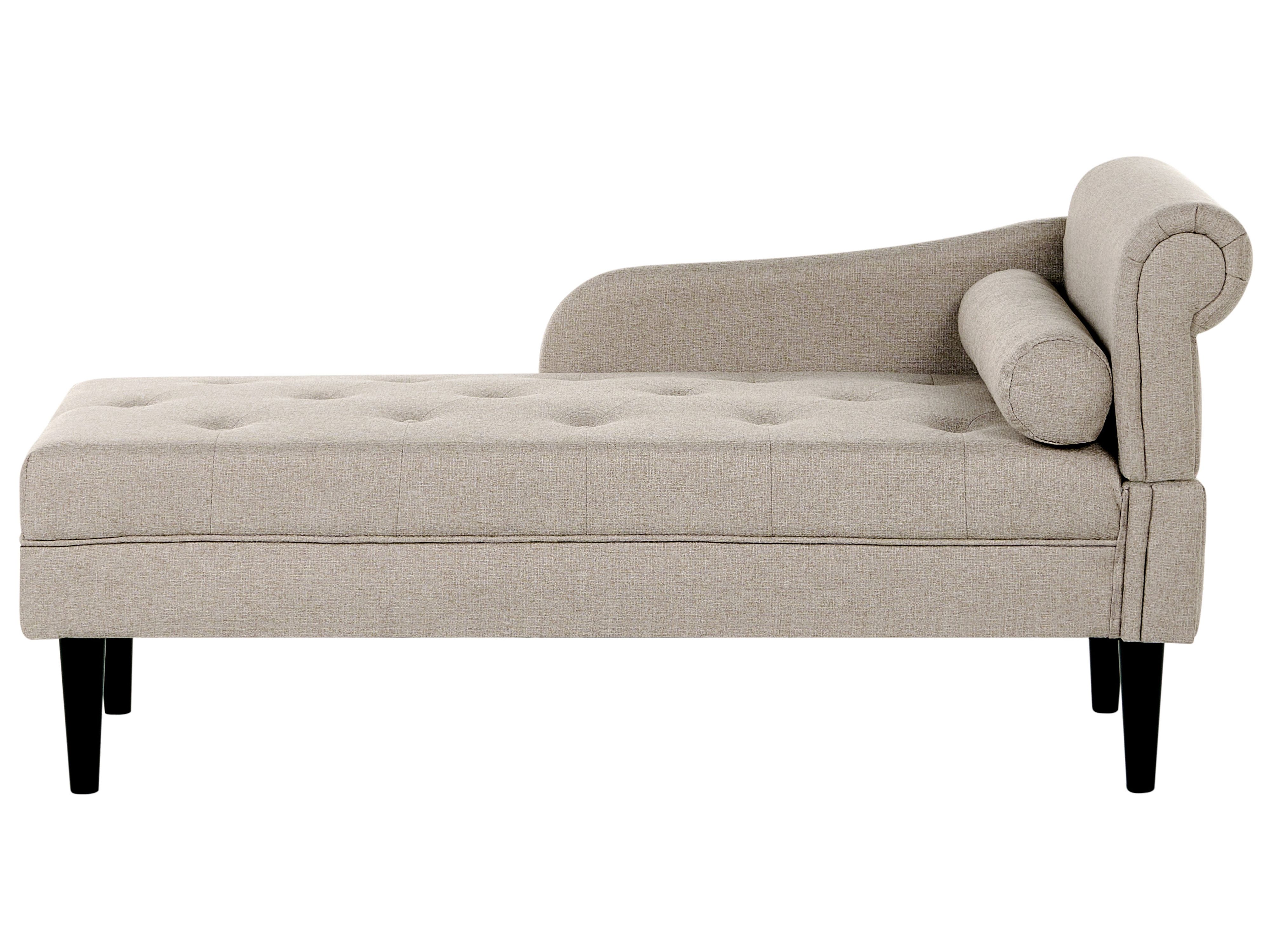 Right-Hand Chaise Lounge YVOIRE Fabric Beige