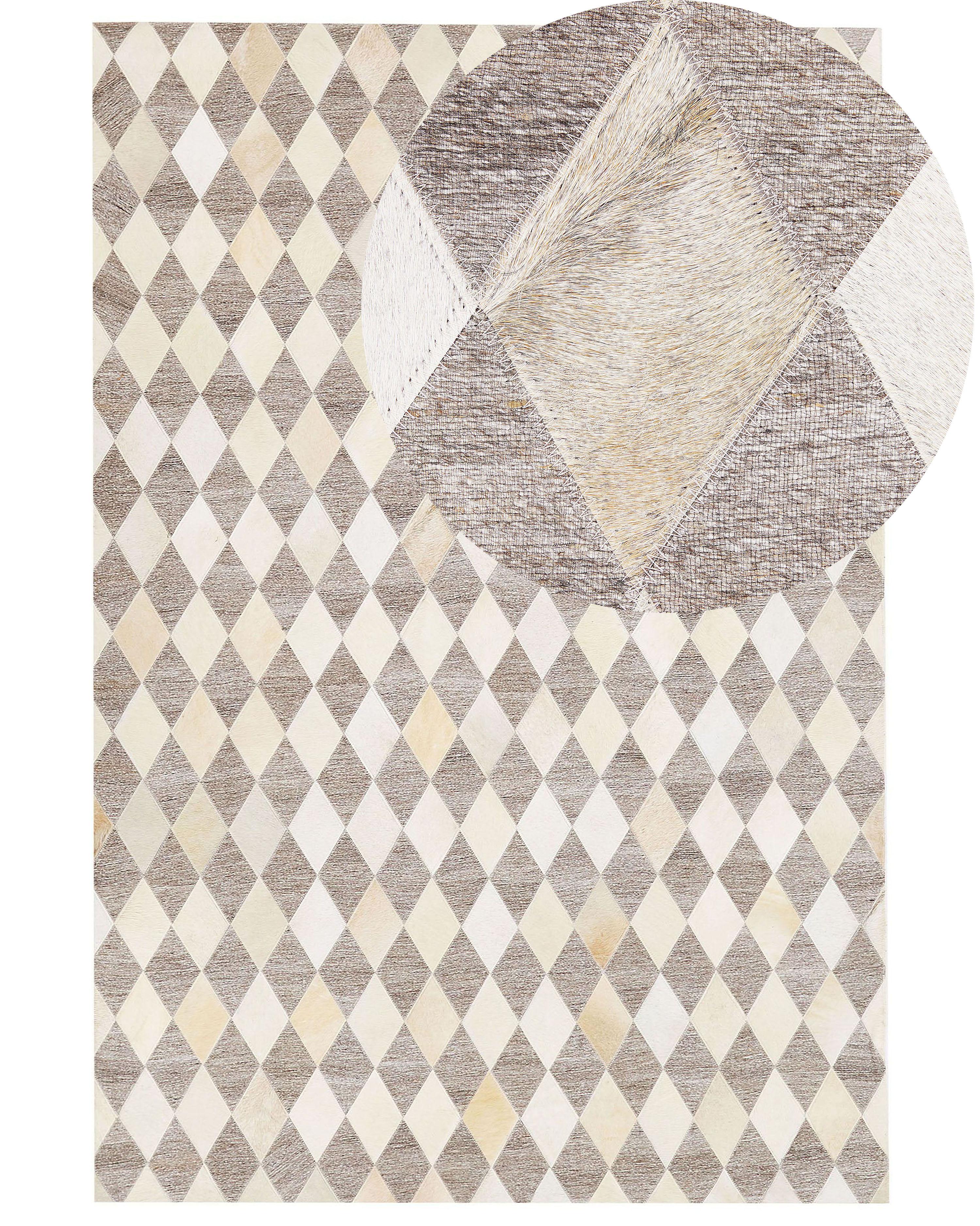 Rug SESLICE Beige 160 x 230 cm Leather