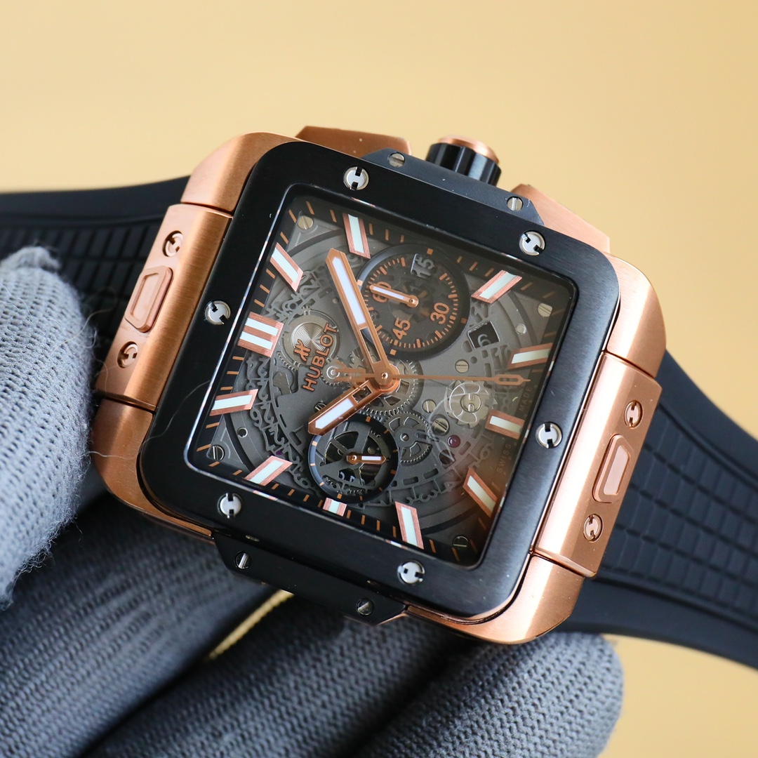 HUBLOT SQUARE BANG UNICO 45mm Rubber Strap(1:1 replica) - Elite Watch Atelier