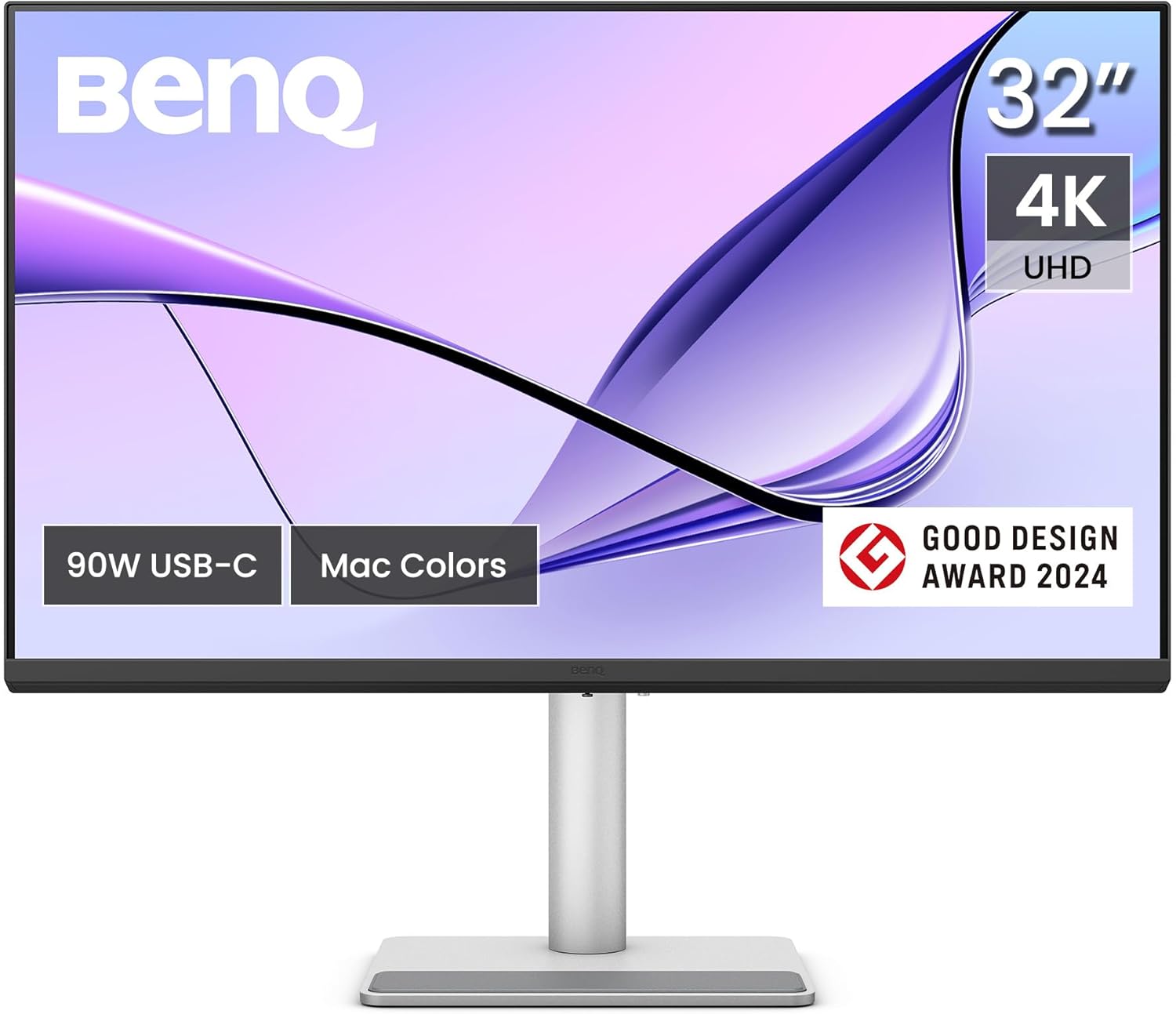 BenQ MA320U 32” 4K 3840x2160 Monitor for MacBook® Pro/Air  Dual USB-C  90W Power Delivery  Mac Color Match  USB Hub  Brightness & Volume Control on Mac  Height & Tilt Adjustable Stand  P3 Color Gamut