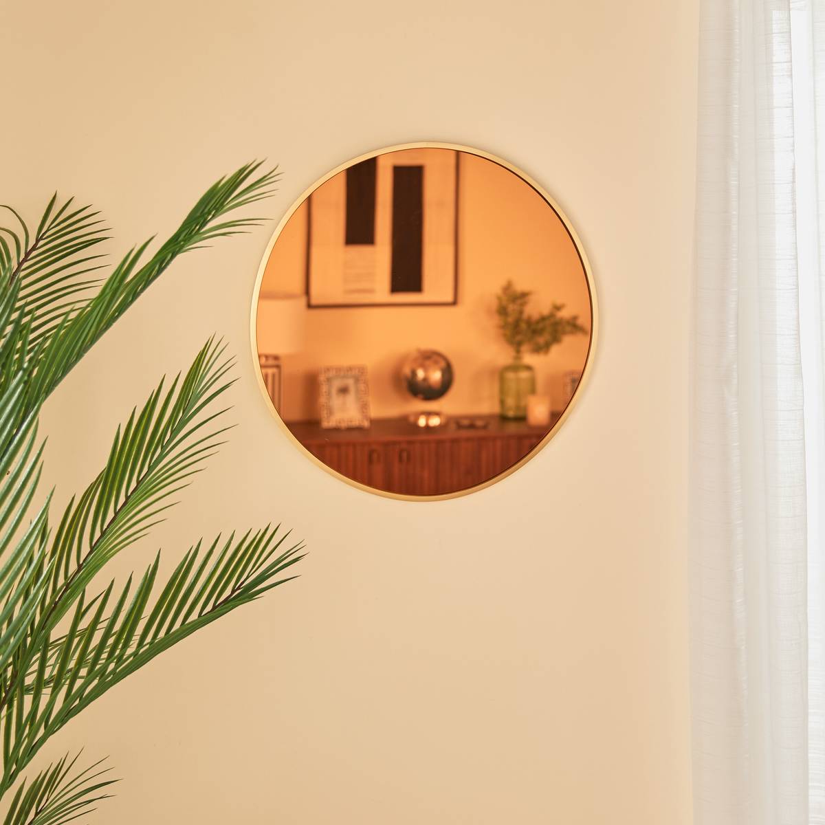 Mirror "Alice" Gold, D.50 cm