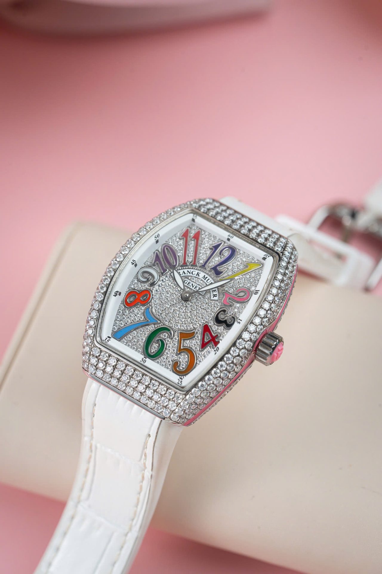 Franck Muller V32 Copies Watches Custom Diamonds Moissanite Hong Kong 36mm - Top club