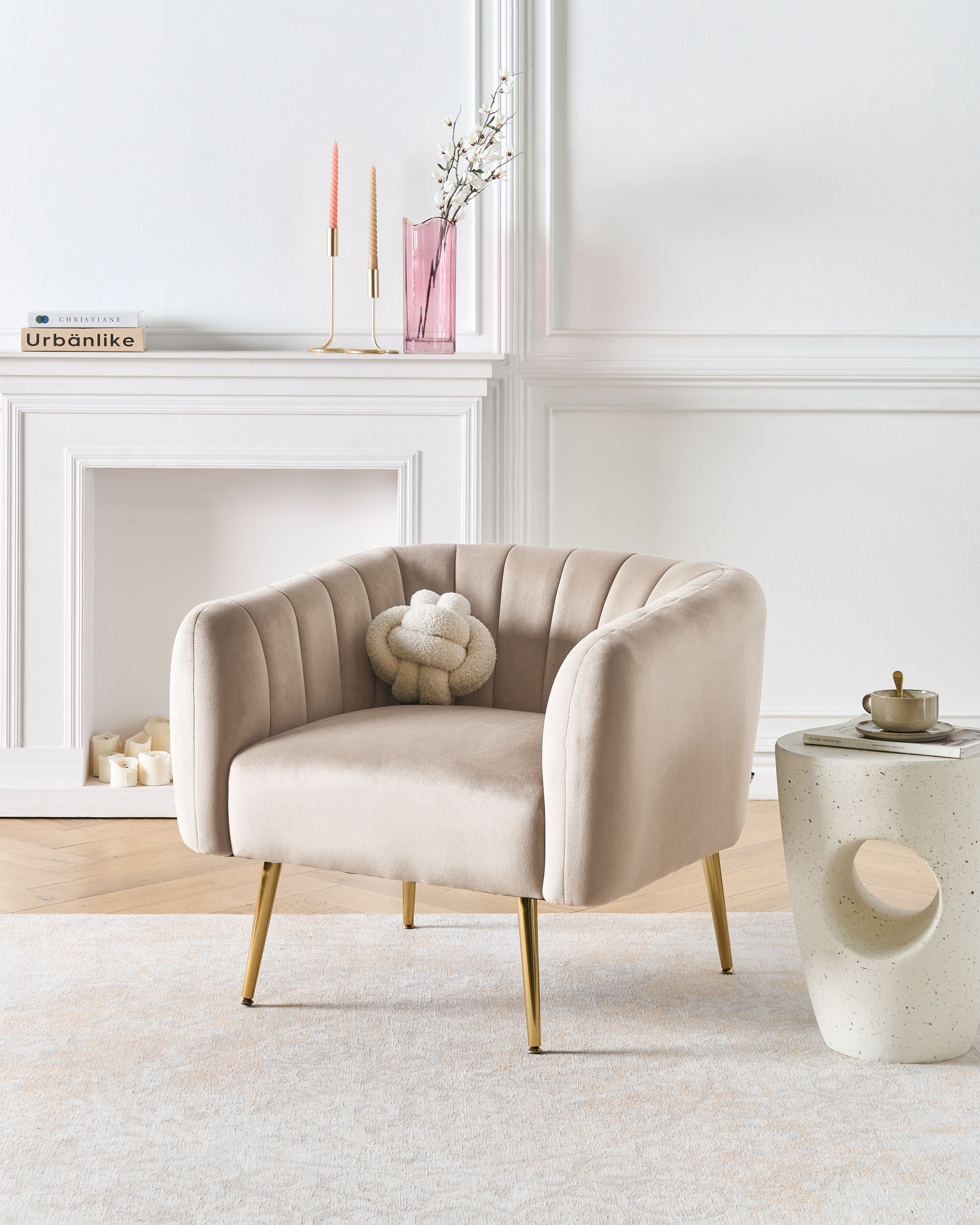 Armchair LACONIA Velvet Taupe