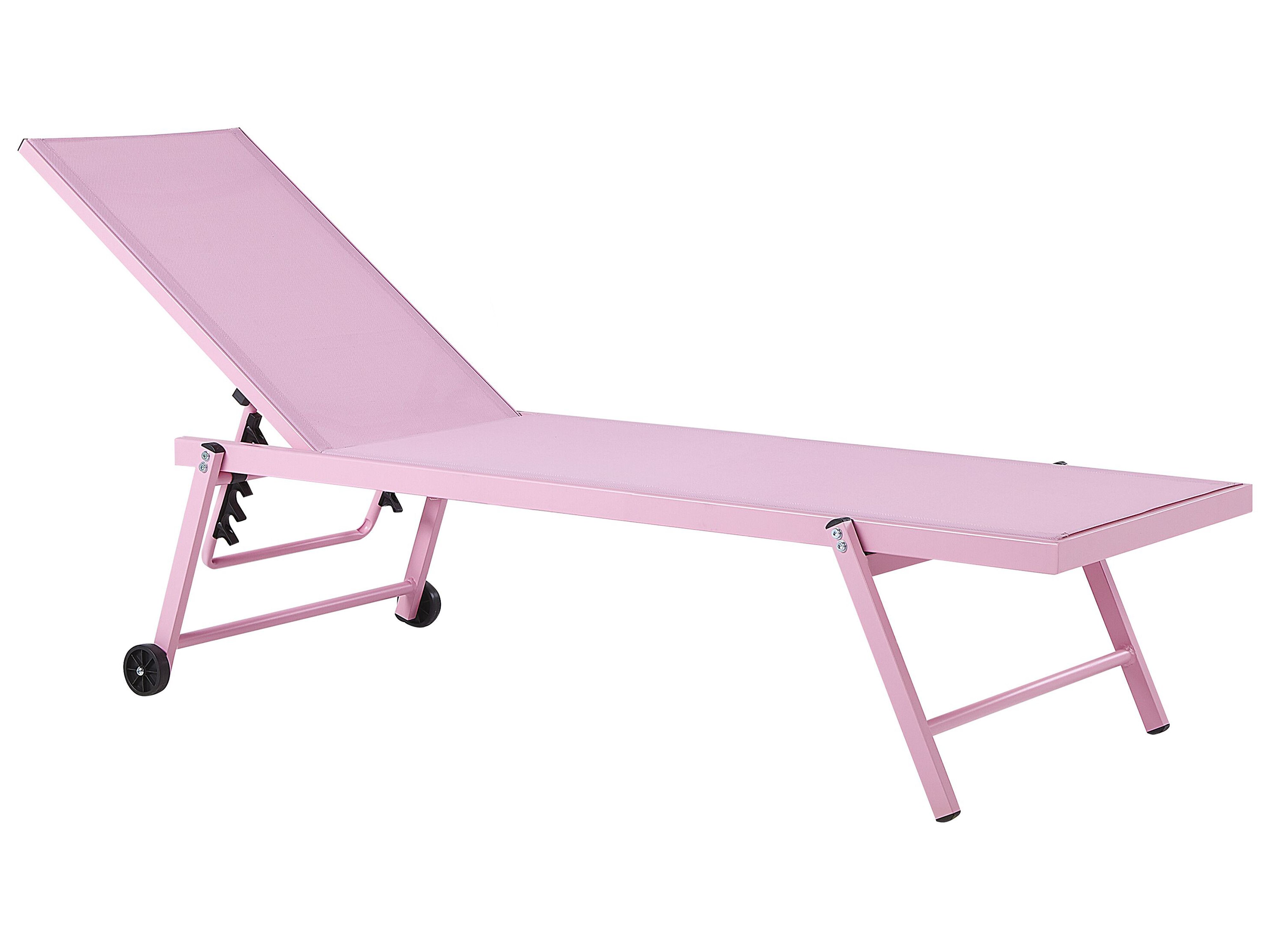 Sun Lounger PORTOFINO Reclining Metal Pink