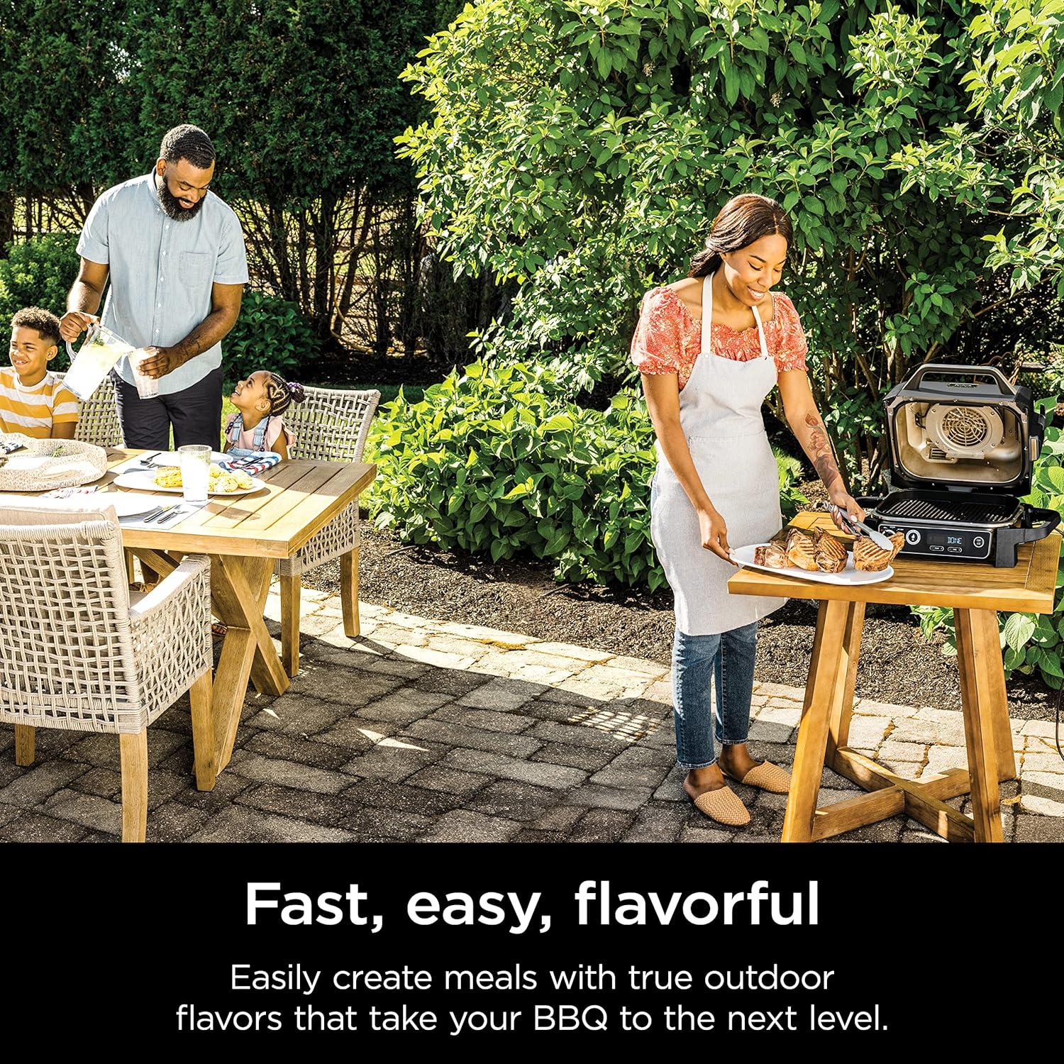Ninja 7-in-1 Portable Electric Outdoor Grill And Smoker With Thermometer, Grey - OG751BRN - Image 22 Ninja 7-in-1 Portable Electric Outdoor Grill And Smoker With Thermometer, Grey - OG751BRN - Image 22