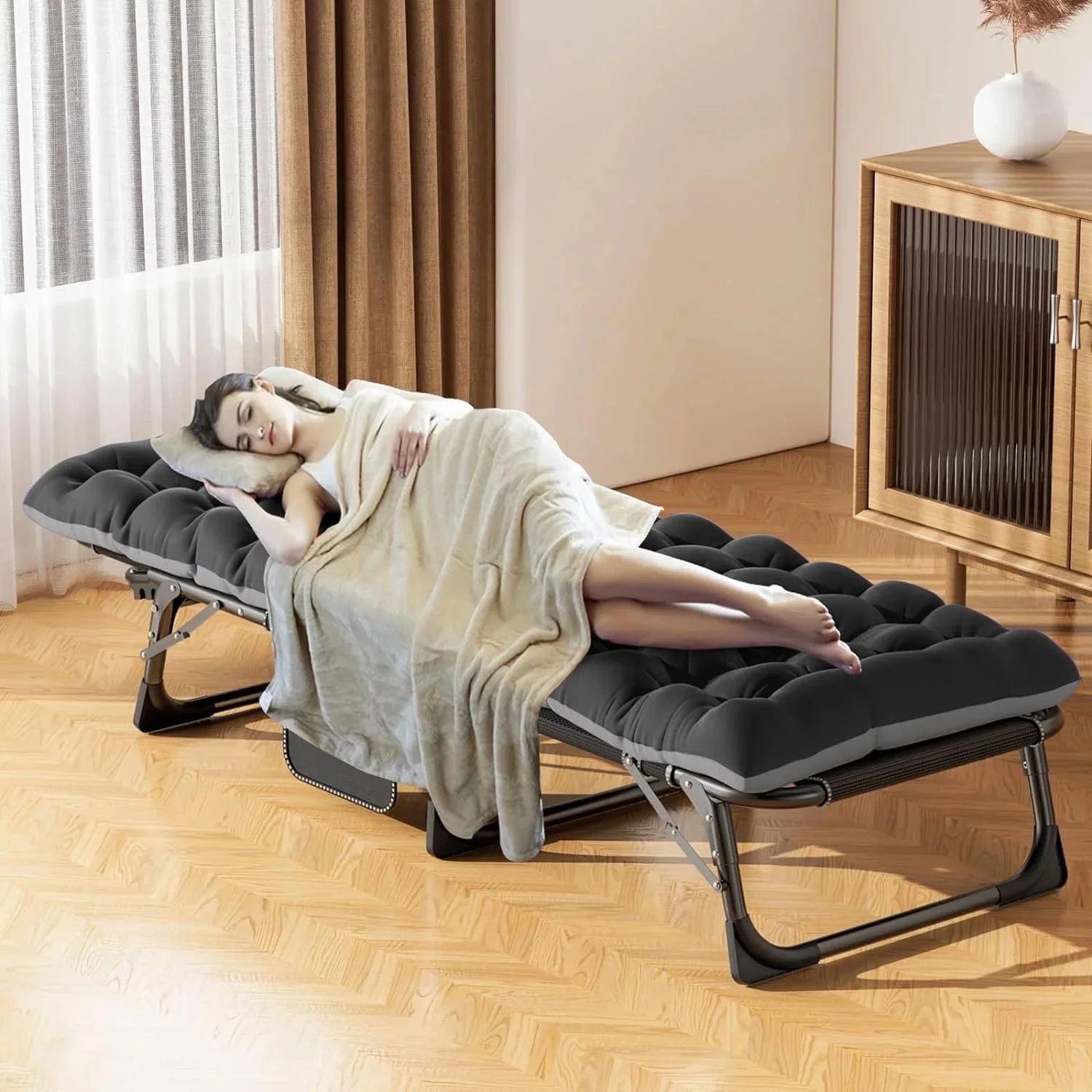 Slsy 5-Position Adjustable Folding Lounge Chair And Cot - 75.2" x 25.6" x 11.8" - Image 121 Slsy 5-Position Adjustable Folding Lounge Chair And Cot - 75.2" x 25.6" x 11.8" - Image 121