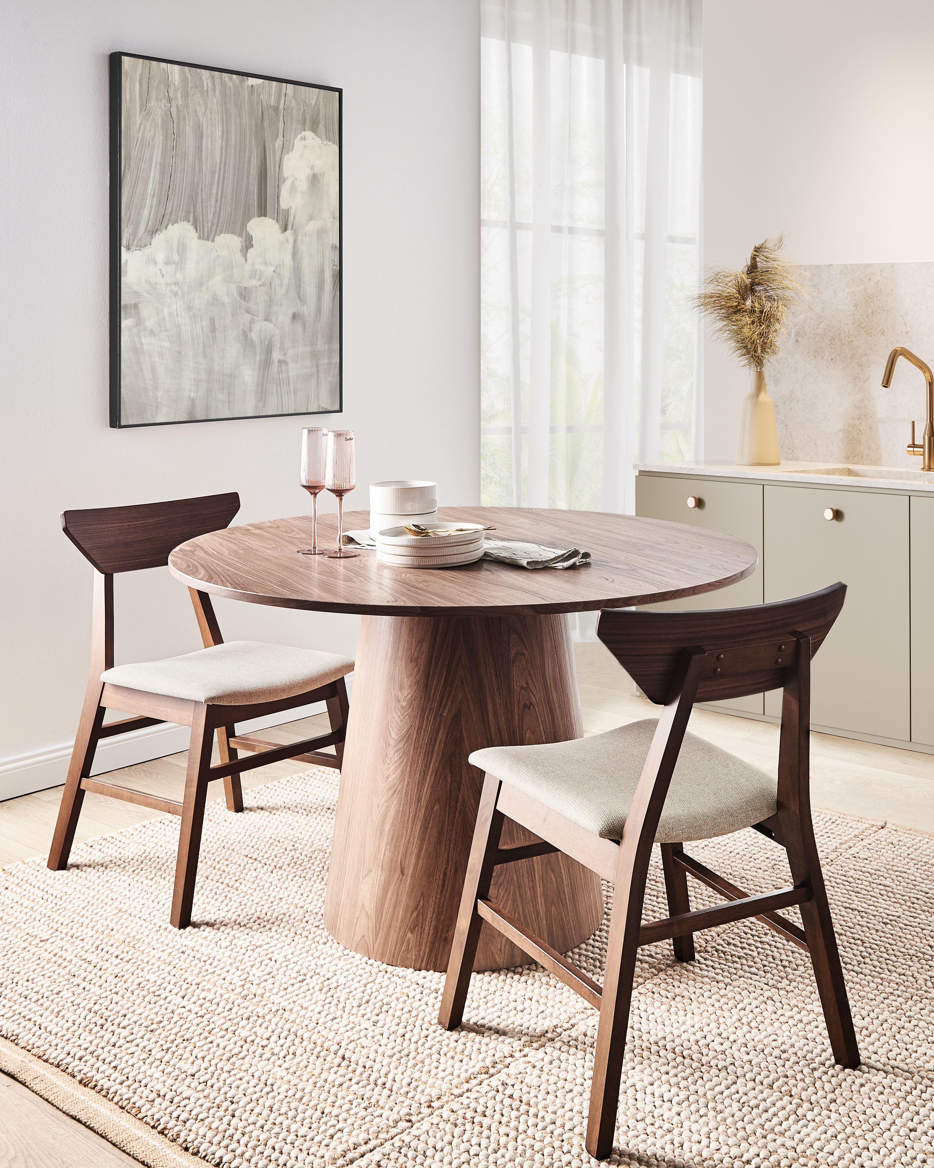 Set of 2 Dining Chairs HOPKINS Wood Dark Brown