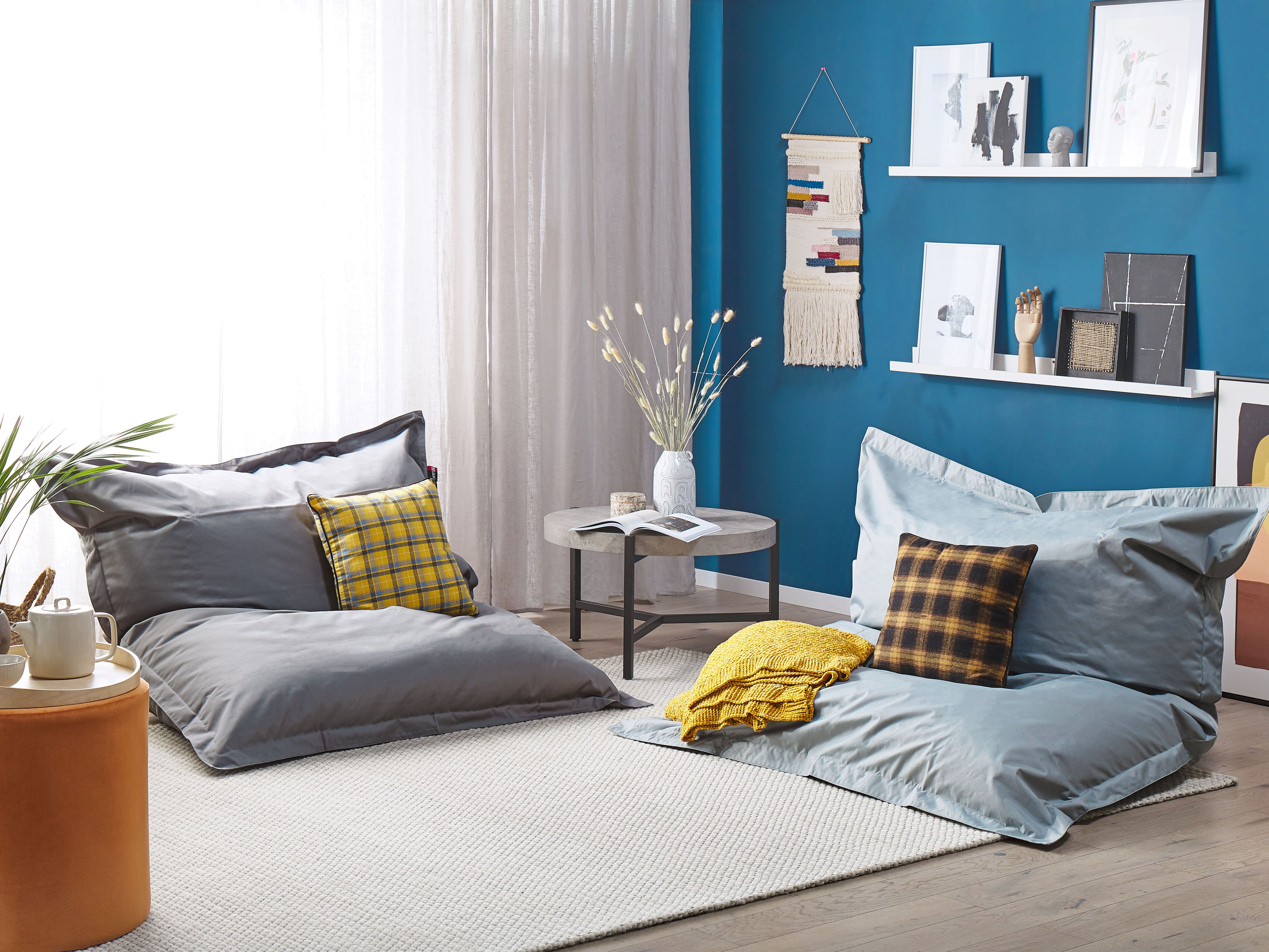 Bean Bag 300 L FUZZY 140 cm 180 cm Light Grey