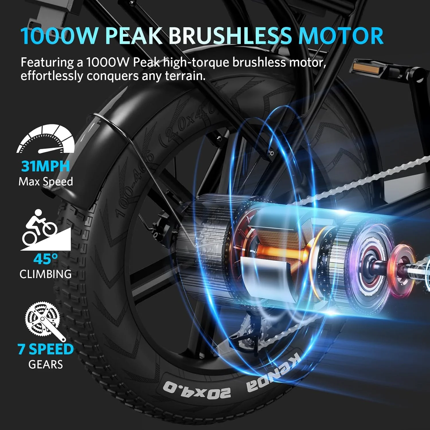 Hipatoo 26" Electric Bike 500W 20MPH E-bike, 36V 10.4Ah Battery, Ebike for Adults, E Bike UL2849 - Image 16