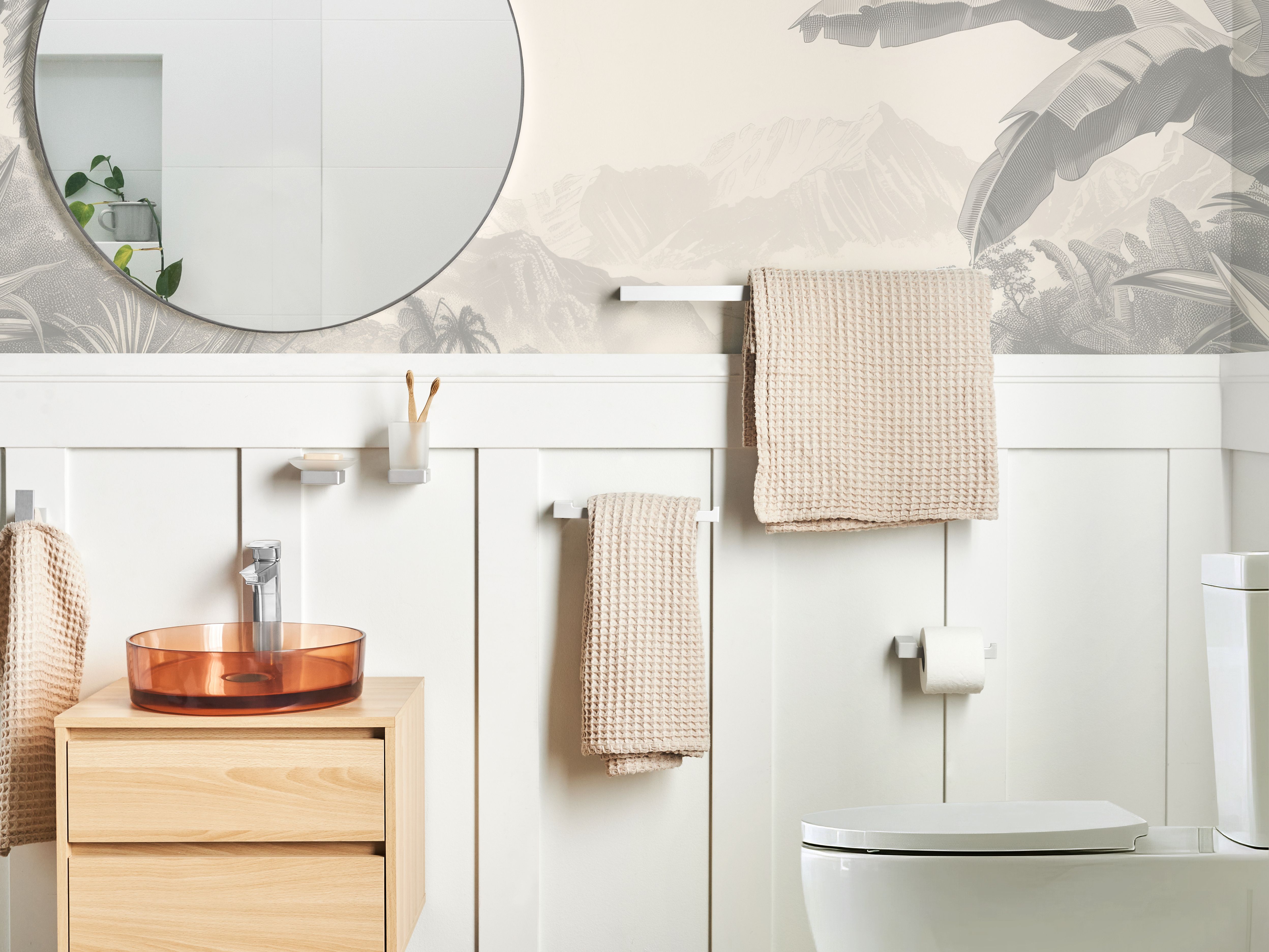 6-Piece Bathroom Hardware Set TUMACO with Towel Bars and Hooks Silver