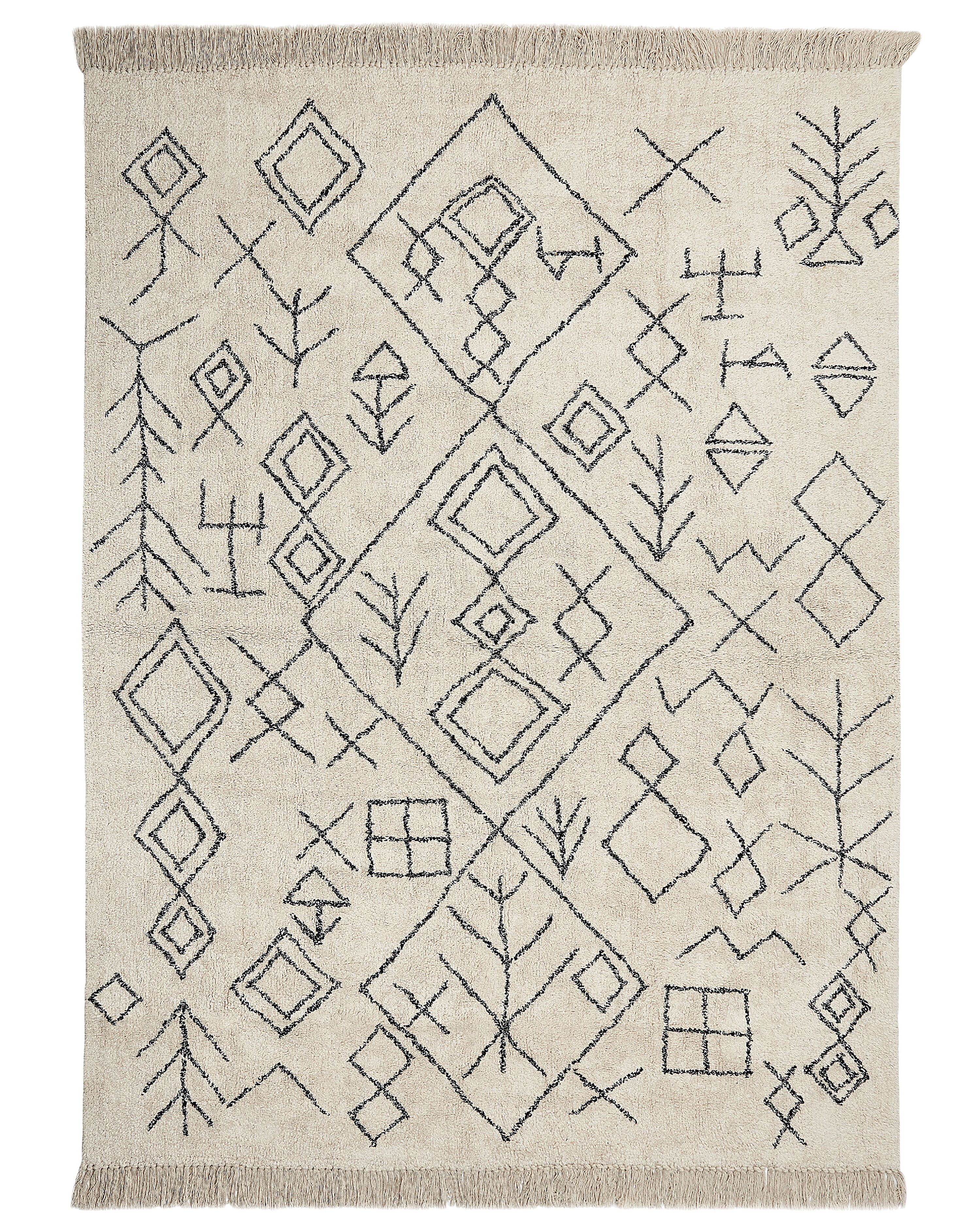 Rug SOMEK Beige 160 x 230 cm Cotton