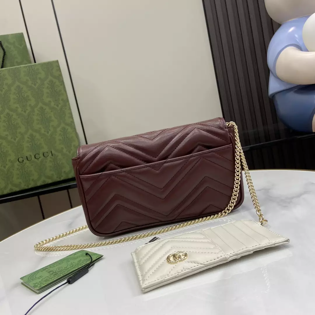GG Marmont Mini Bag in Rosso Ancora Red Leather1:1High-quality replica