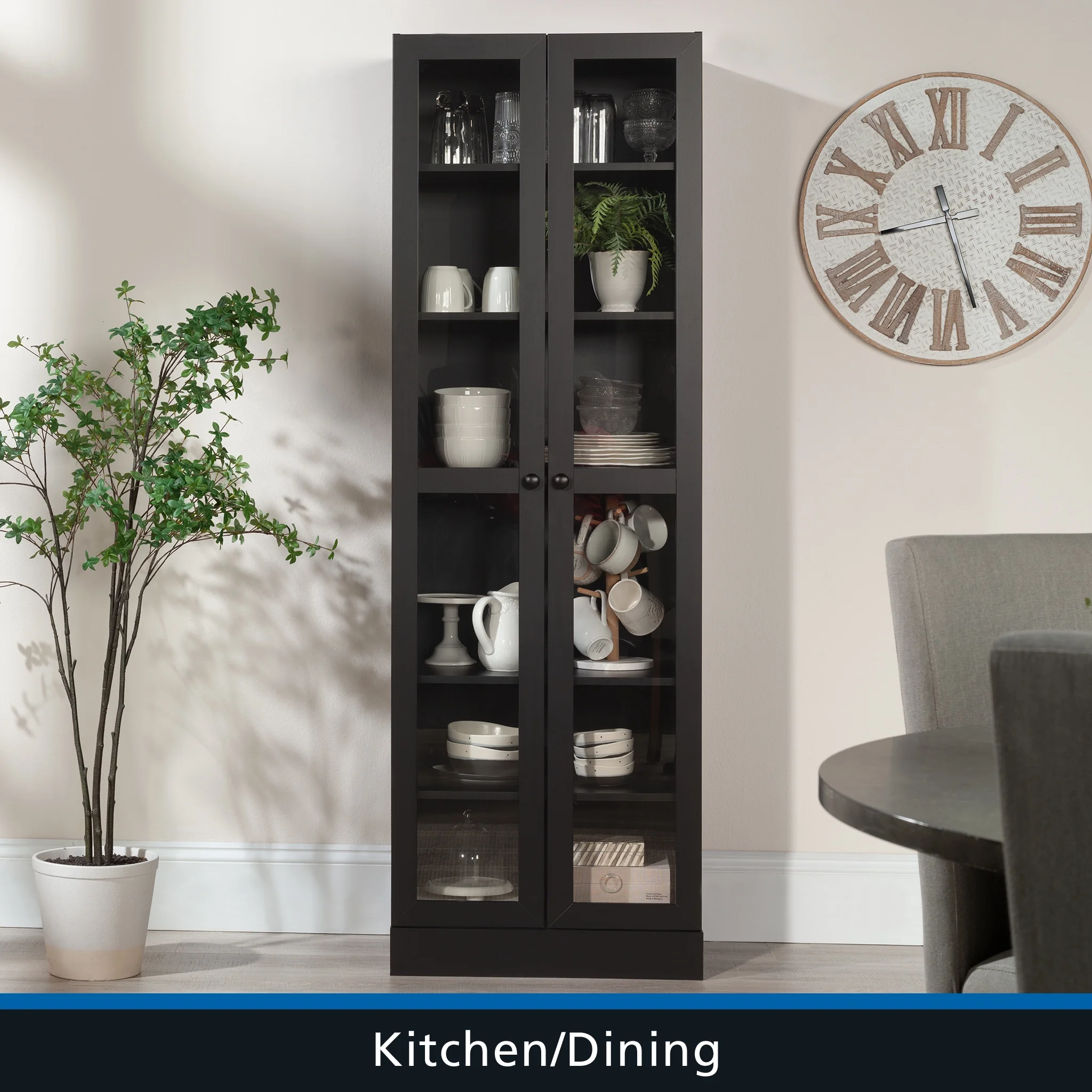 Mainstays Glass Door Storage Bookcase, Black Finish - Image 13