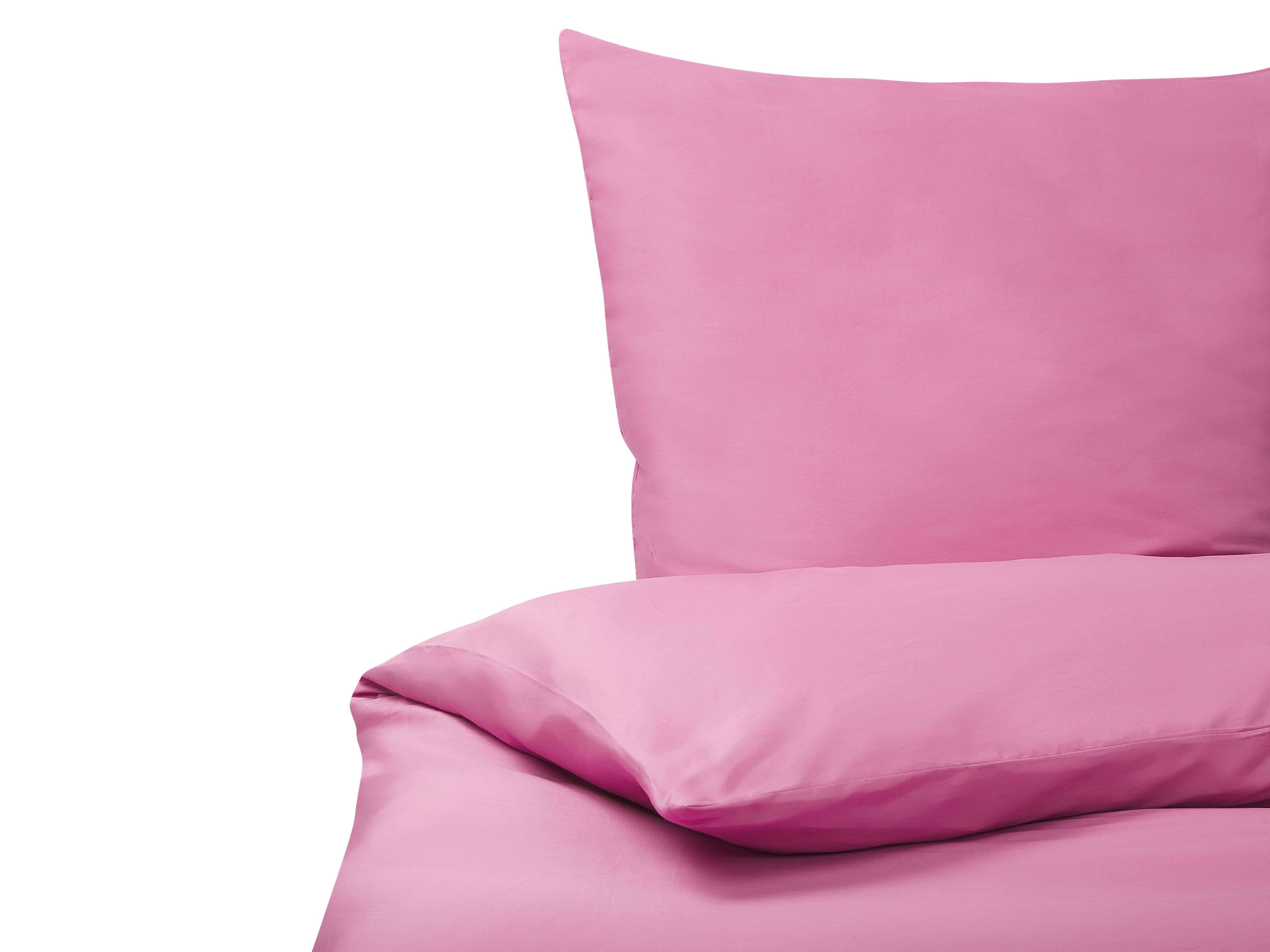 Duvet Cover Set HARMONRIDGE Sateen Cotton 135 x 200 cm Pink