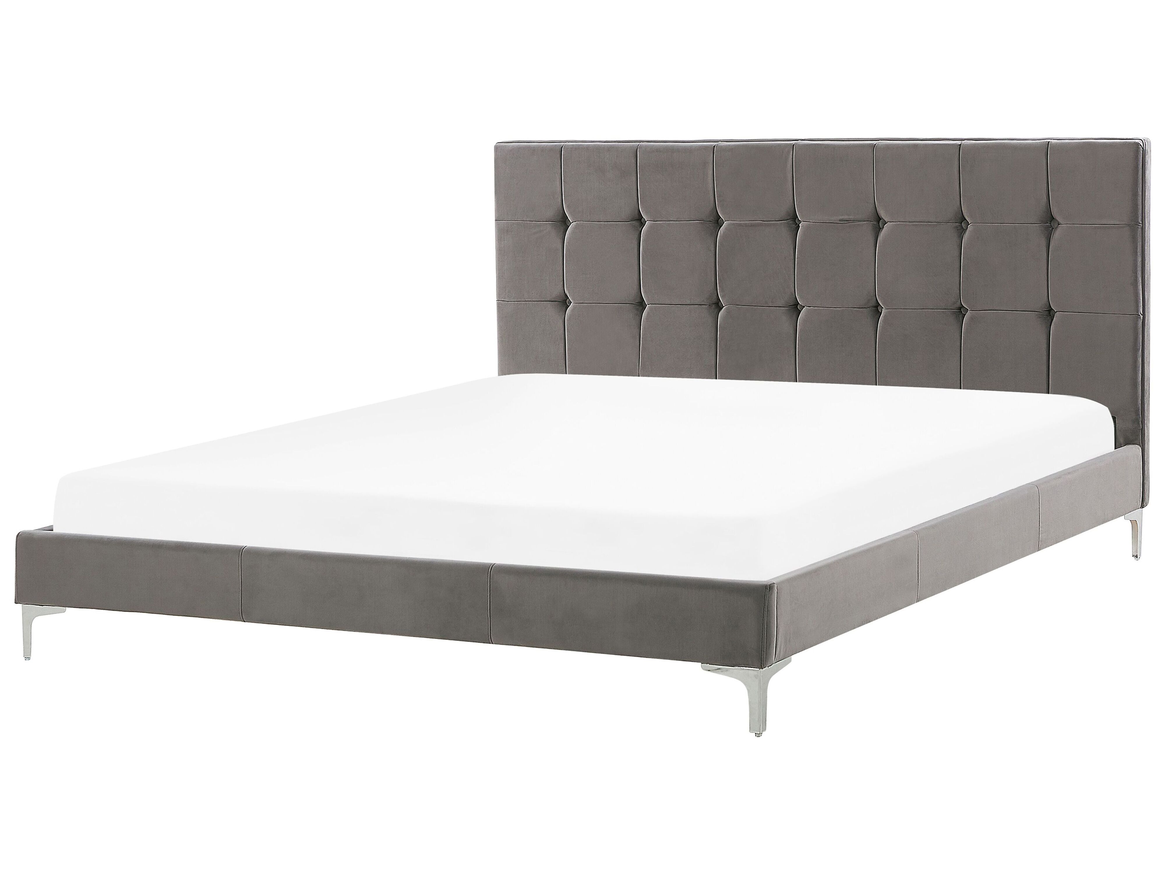 Bed Velvet AMBERT 180 x 200 cm (EU Super King) Grey
