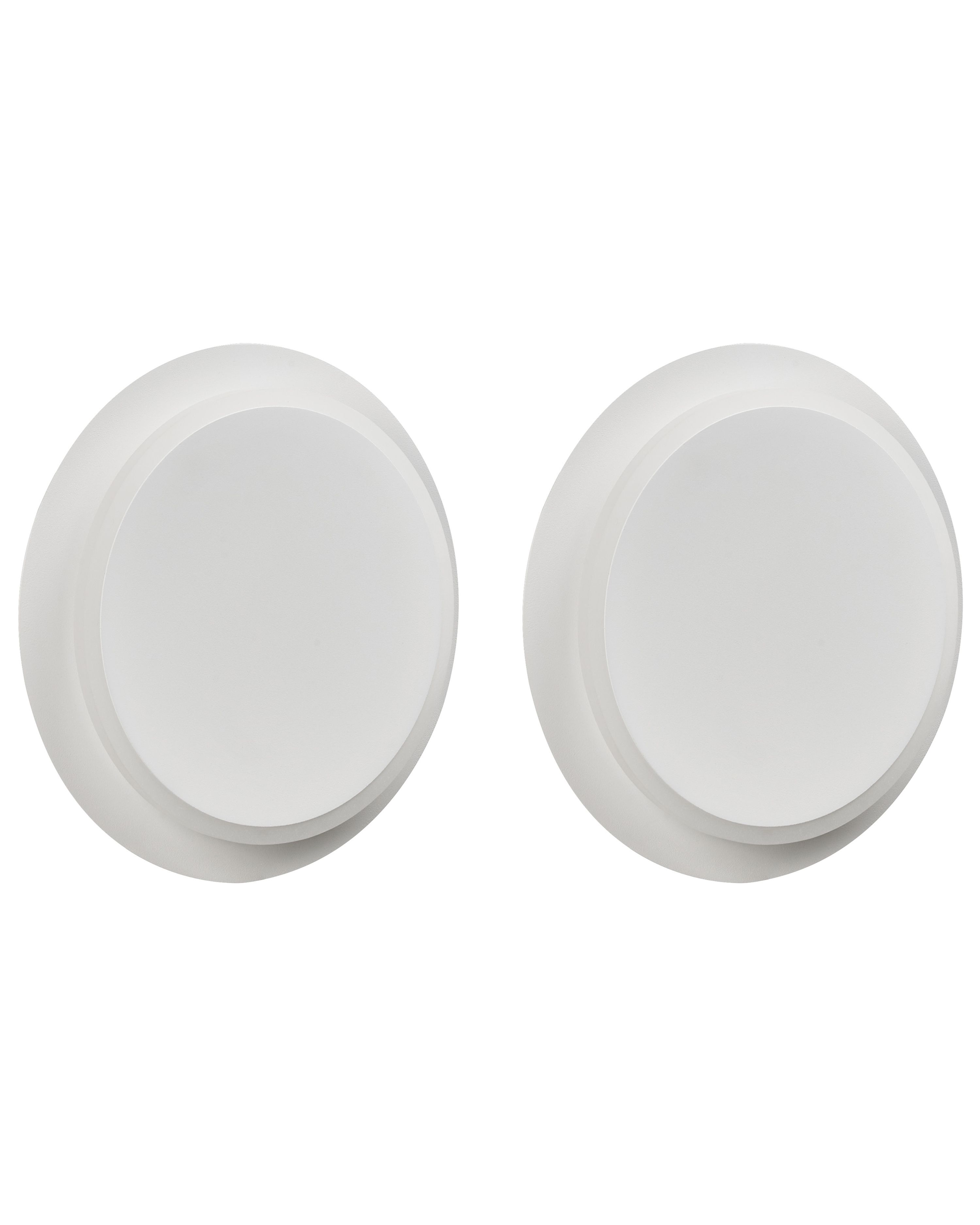 Set of 2 Wall Lamps SEMNON LED Metal White