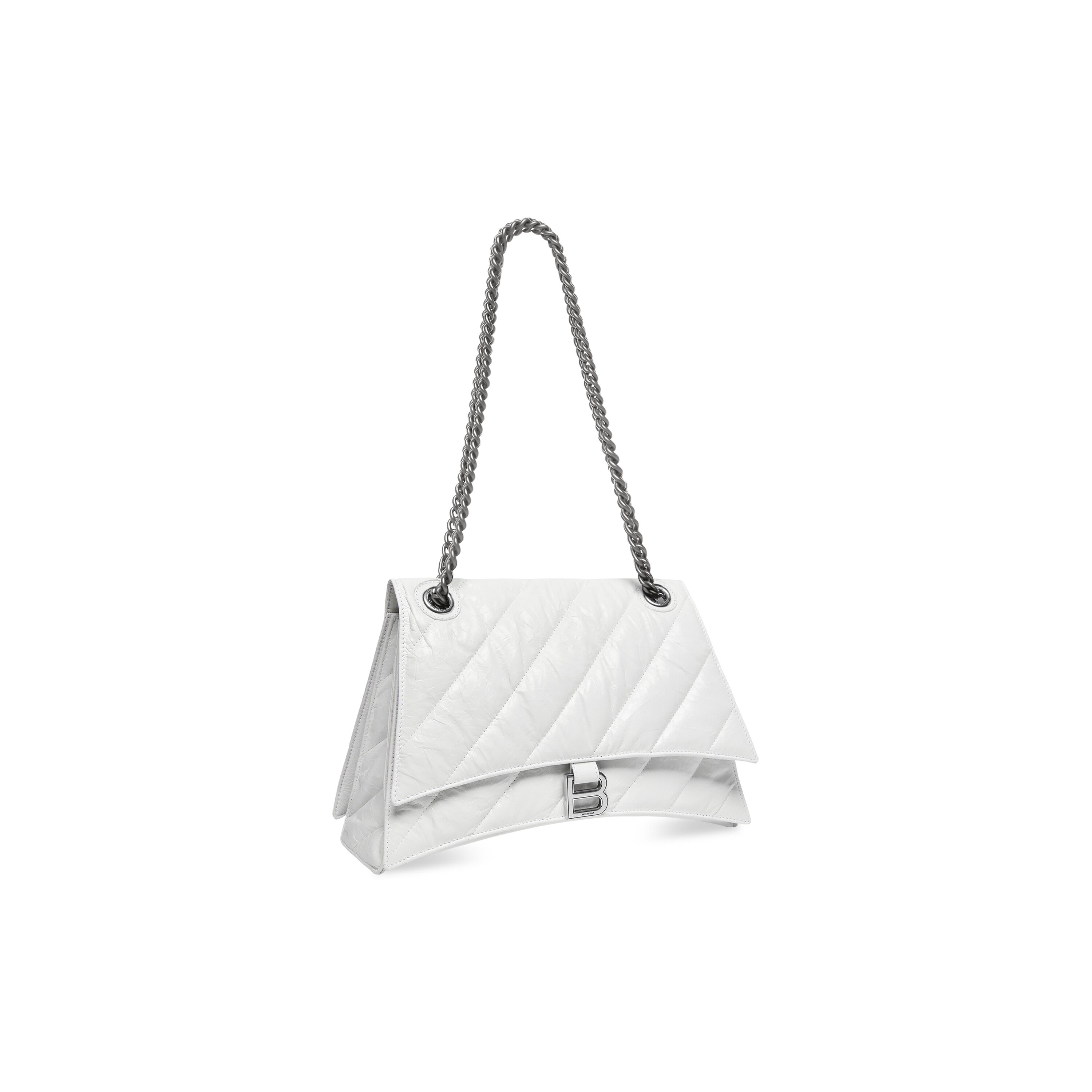 WOMEN'S CRUSH MEDIUM CHAIN BAG QUILTED IN OPTIC WHITE - Replicaclubs