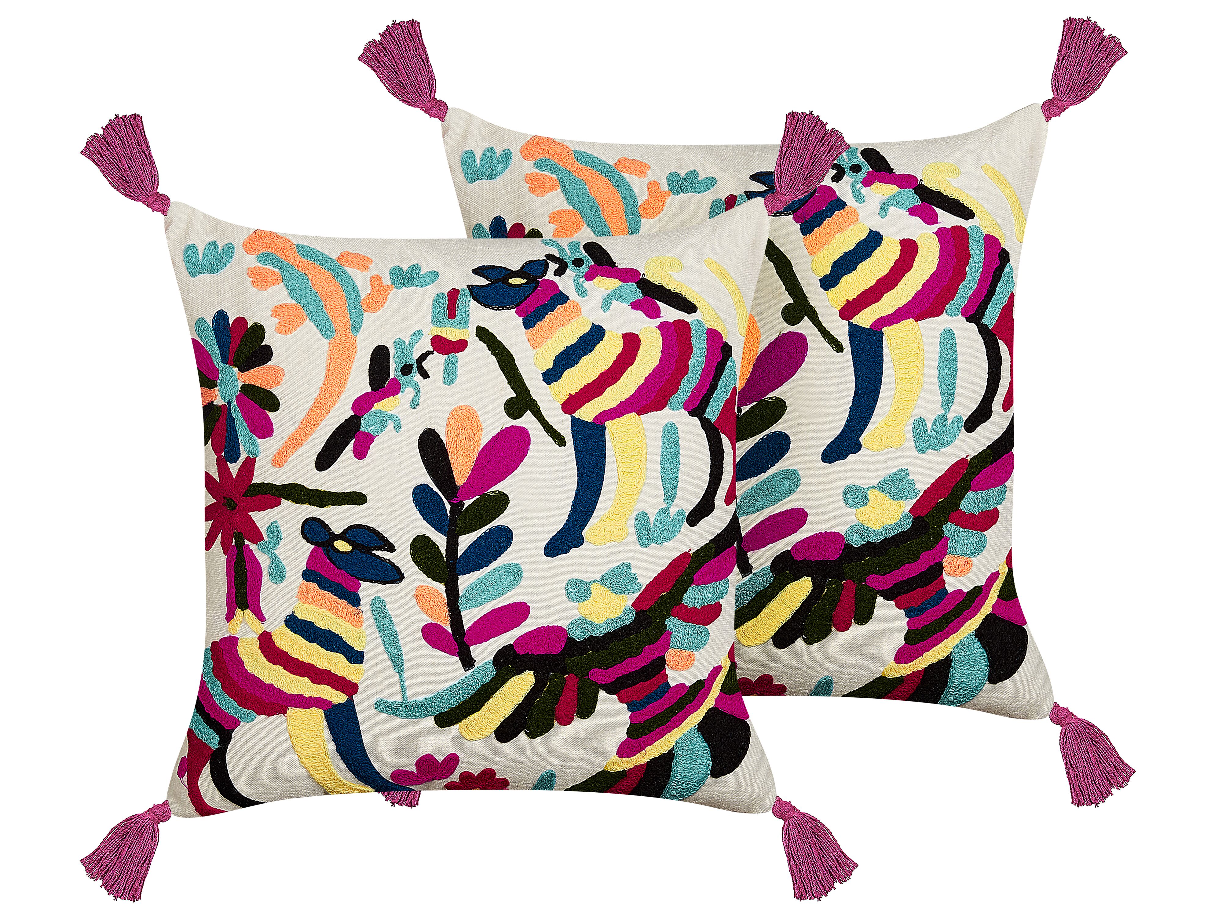 Set of 2 Decorative Cushions RAIGANJ Cotton 50 x 50 cm Multicolour Abstract Pattern
