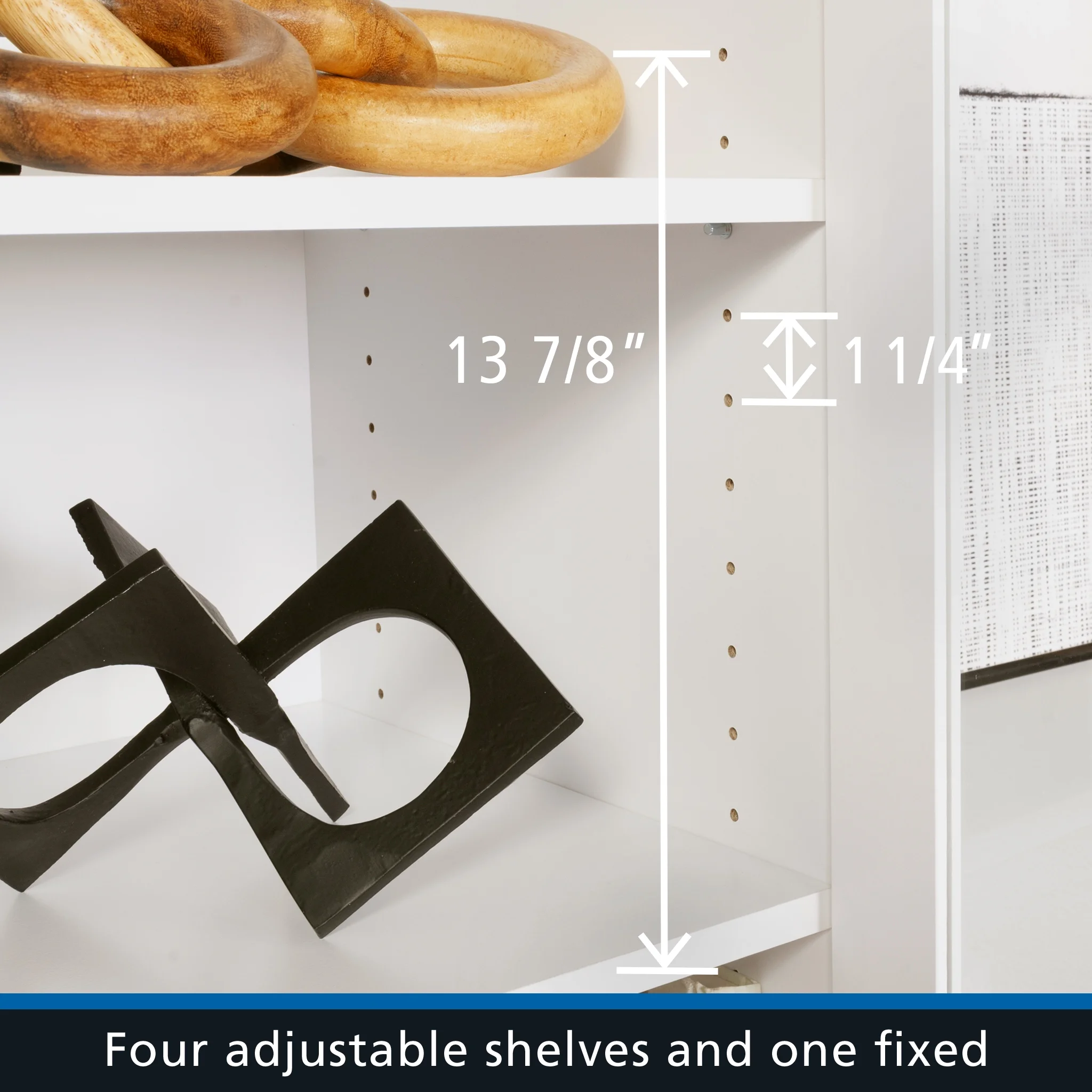 Mainstays Glass Door Storage Bookcase, Black Finish - Image 21