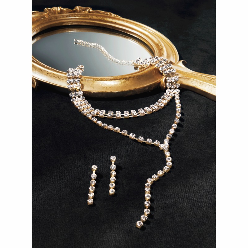 Crystal Multi-Strand Y Necklace & Earring Set - MIDNIGHT VELVET CATALOG