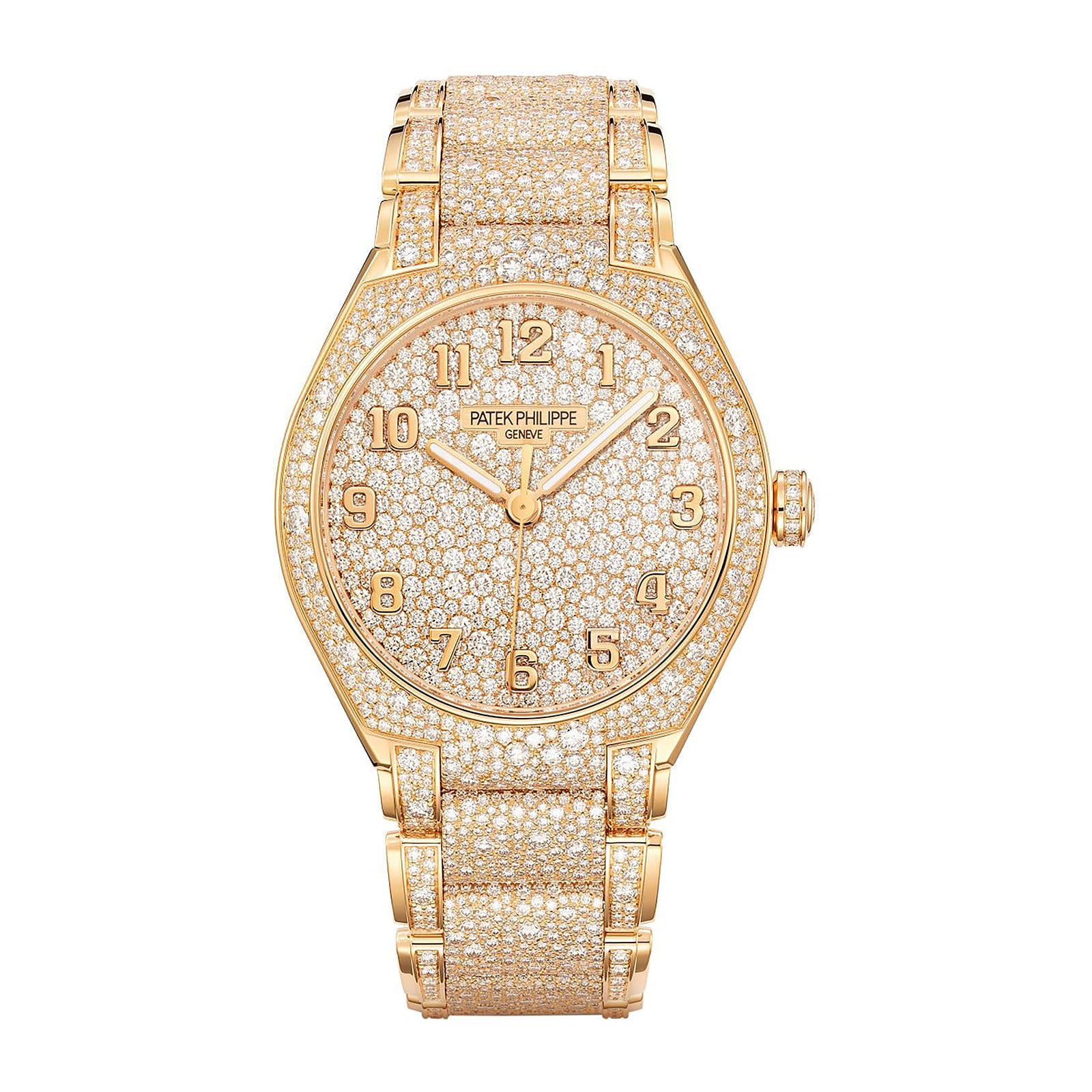 Fake Diamond Watch Replica Patek Philippe Twenty~4 Automatic Haute Joaillerie Rose Gold Diamond Paved Dial & Bracelet 7300/1450R-001(1:1 replica) - Top club